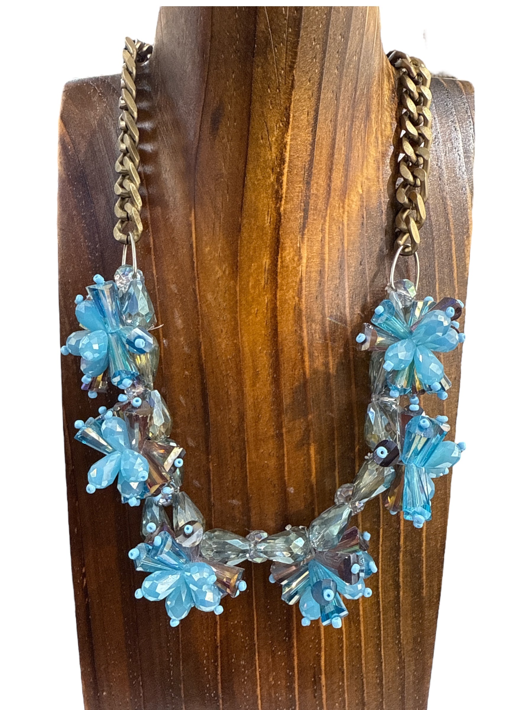 Blue Crystal Necklace N1777-1