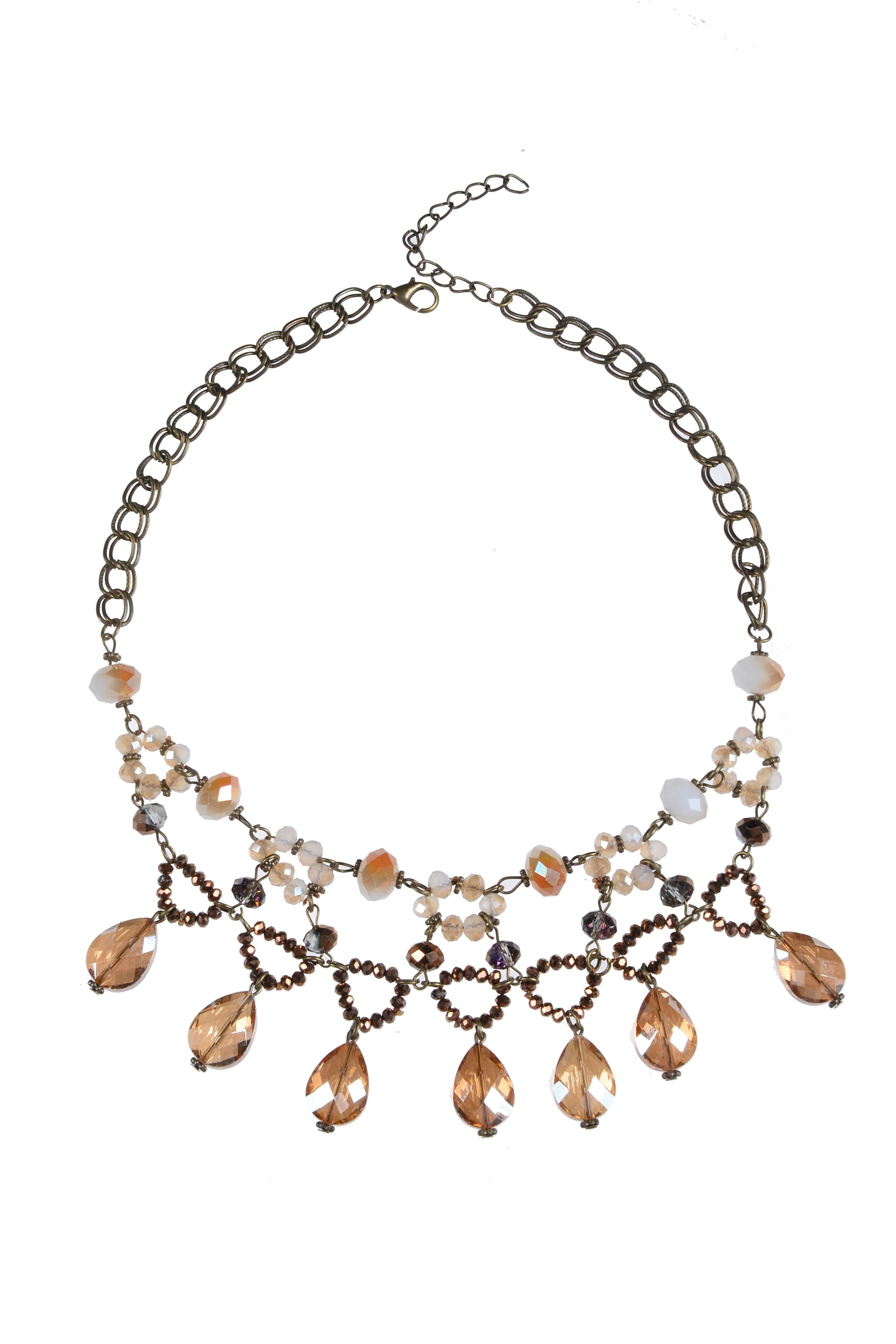 Collar de cristal con forma de gota de agua para mujer bohemia N1790