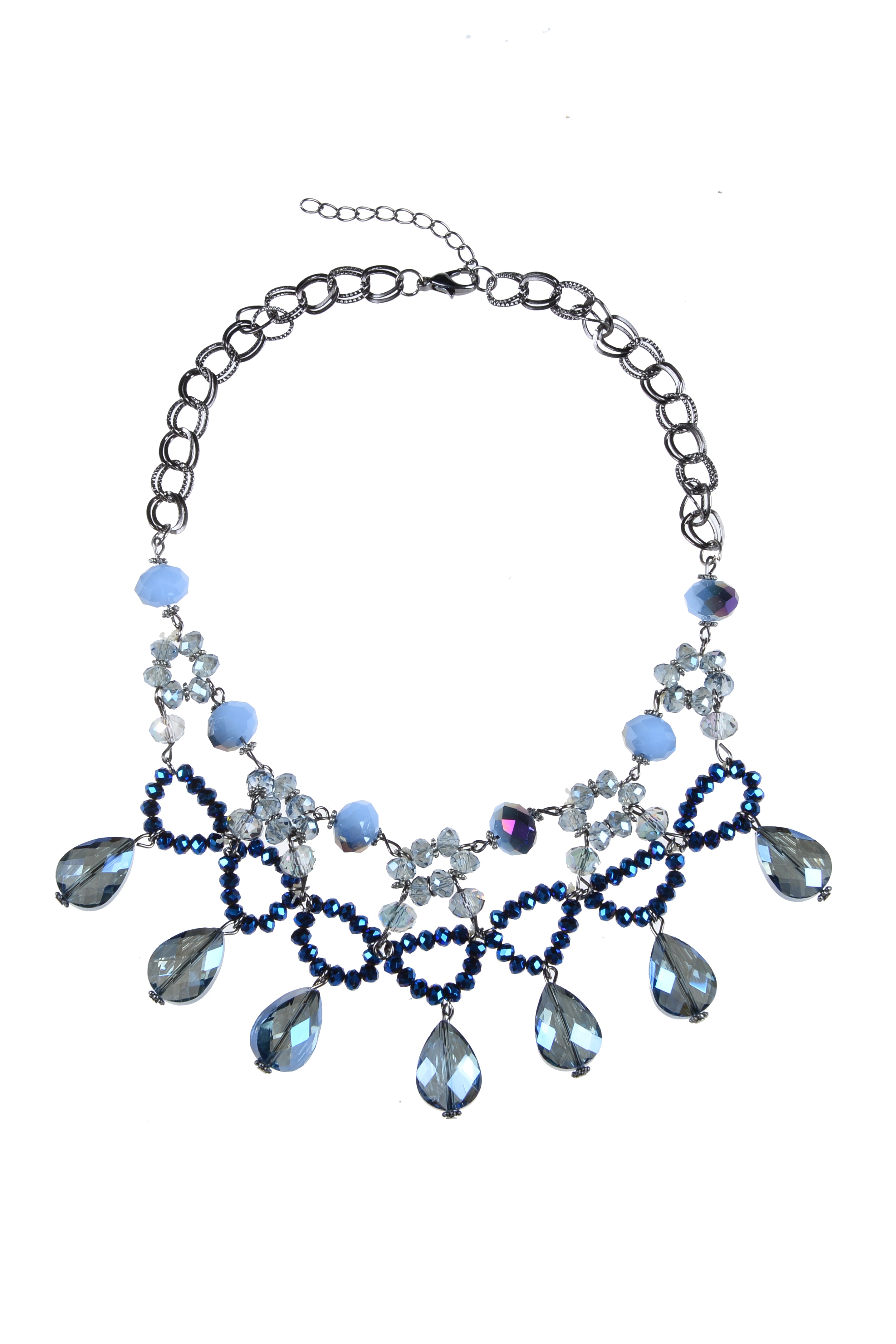 Collar de cristal con forma de gota de agua para mujer bohemia N1790