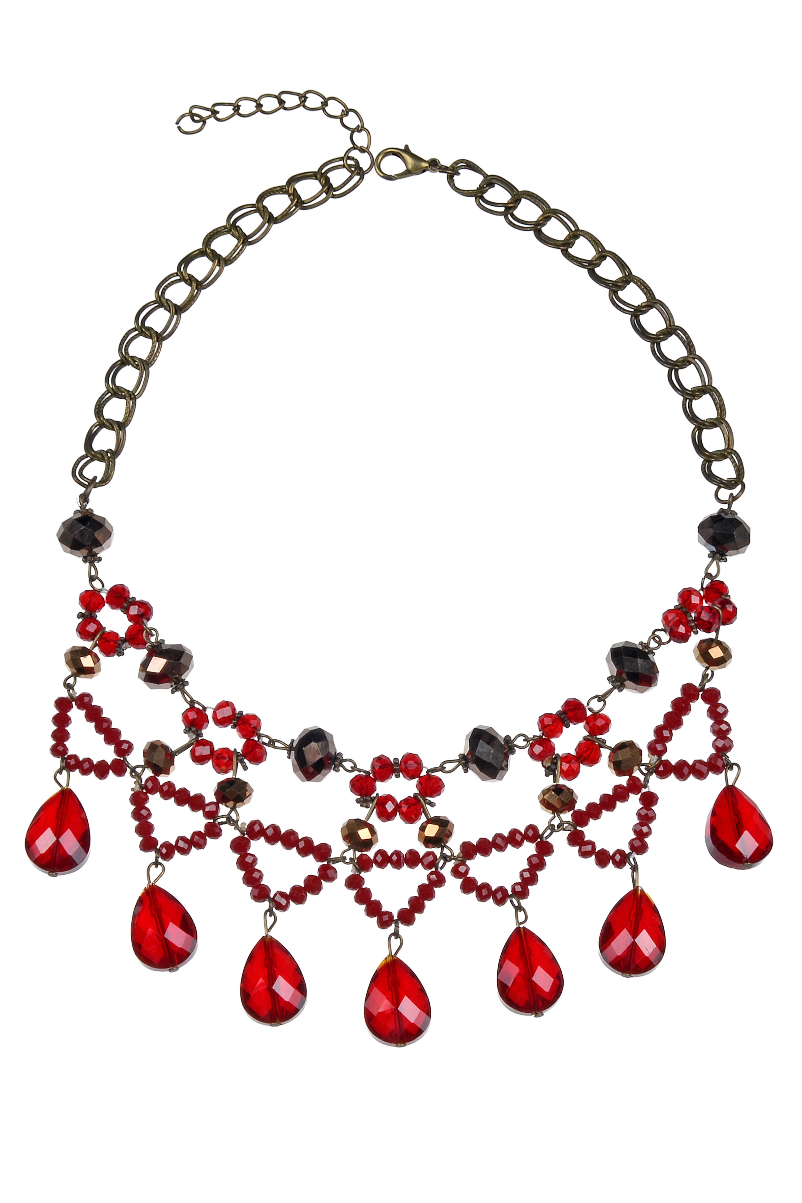 Collar de cristal con forma de gota de agua para mujer bohemia N1790