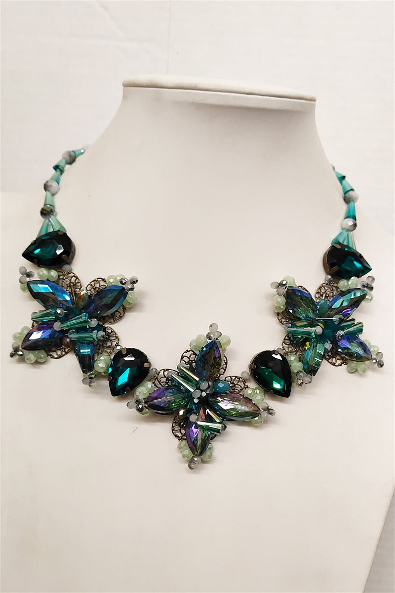 Collares de flores de cristal N1849