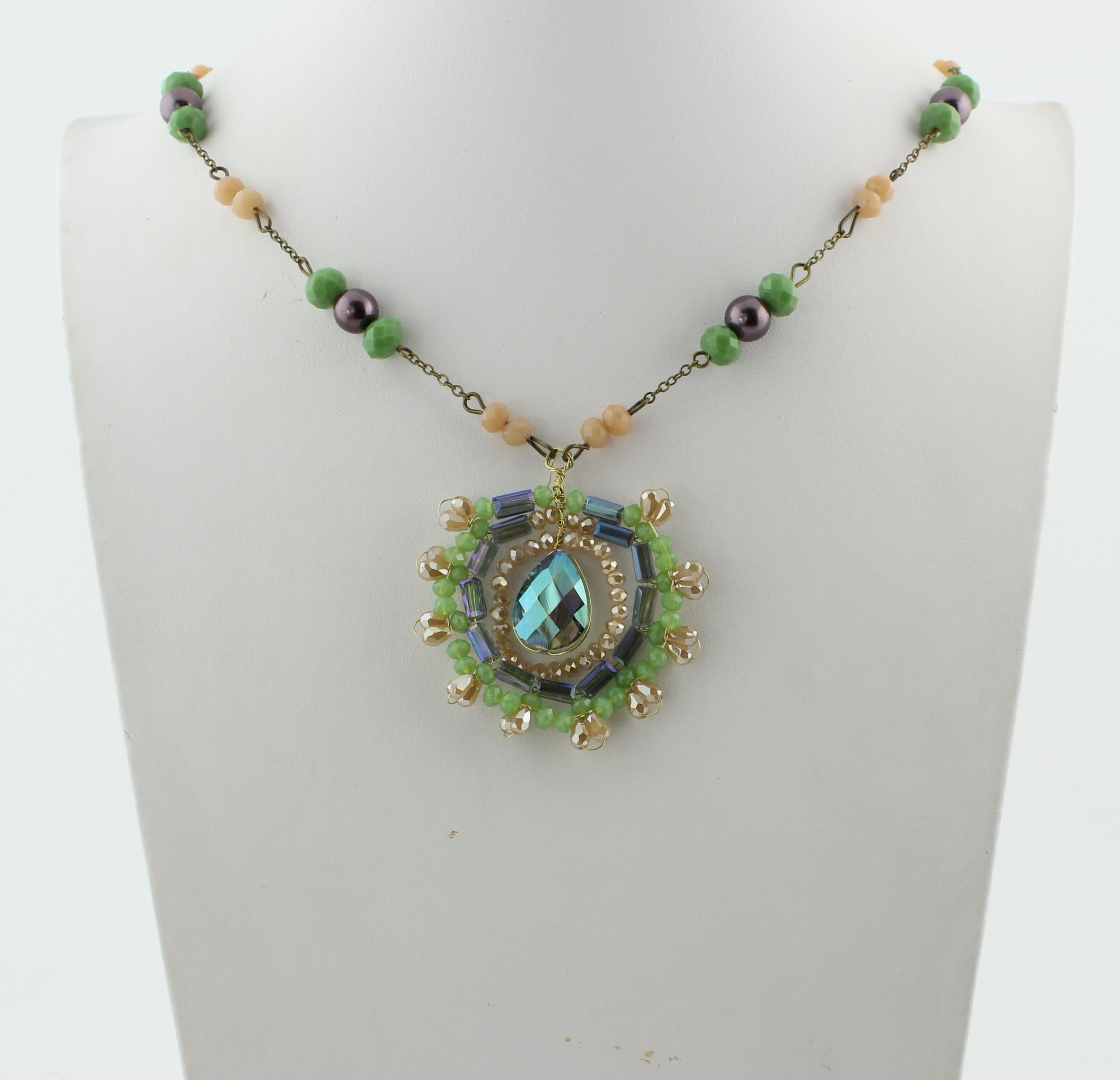 Collares de cristal con flores N1997