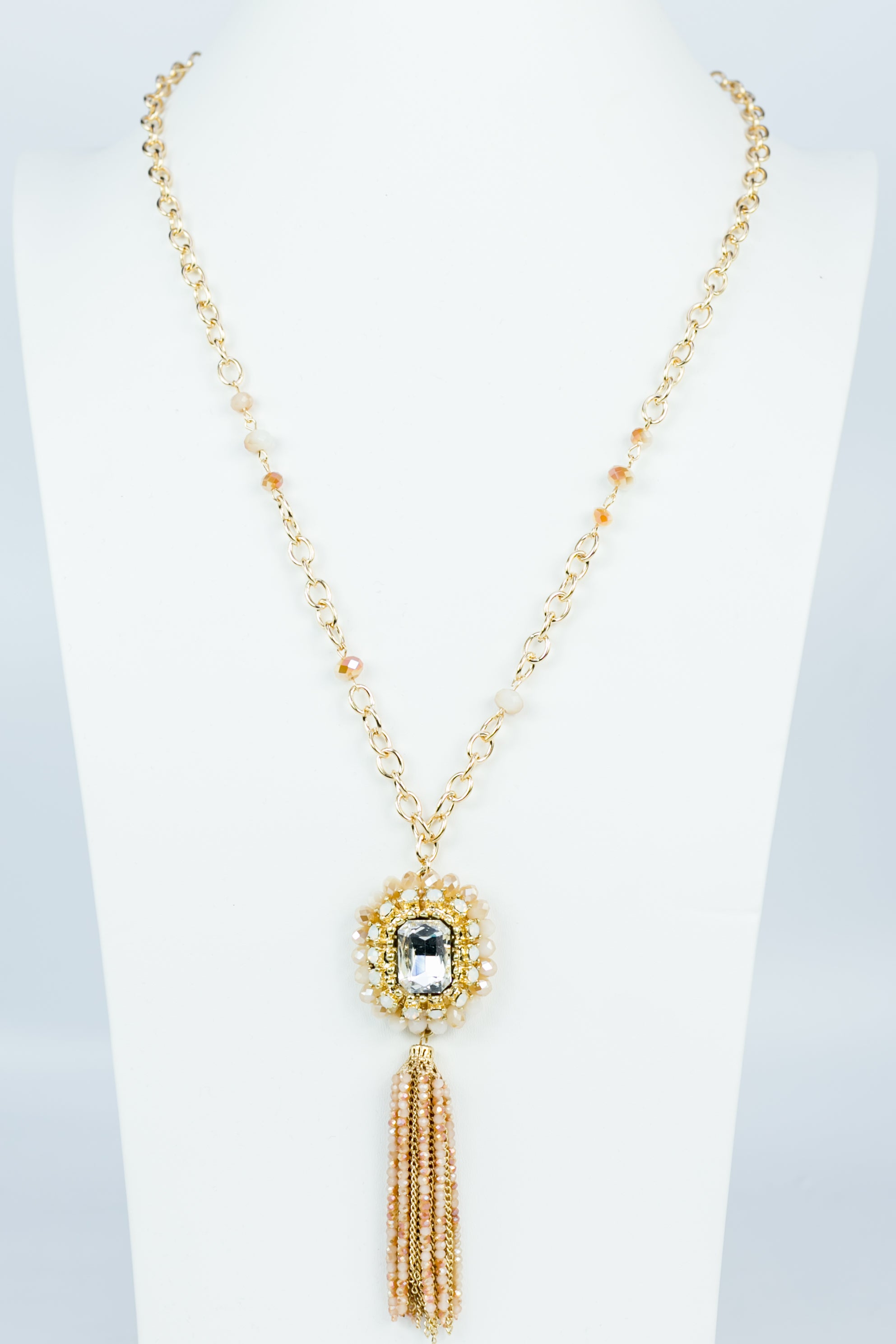 Crystal Long Tassel Necklace N2278