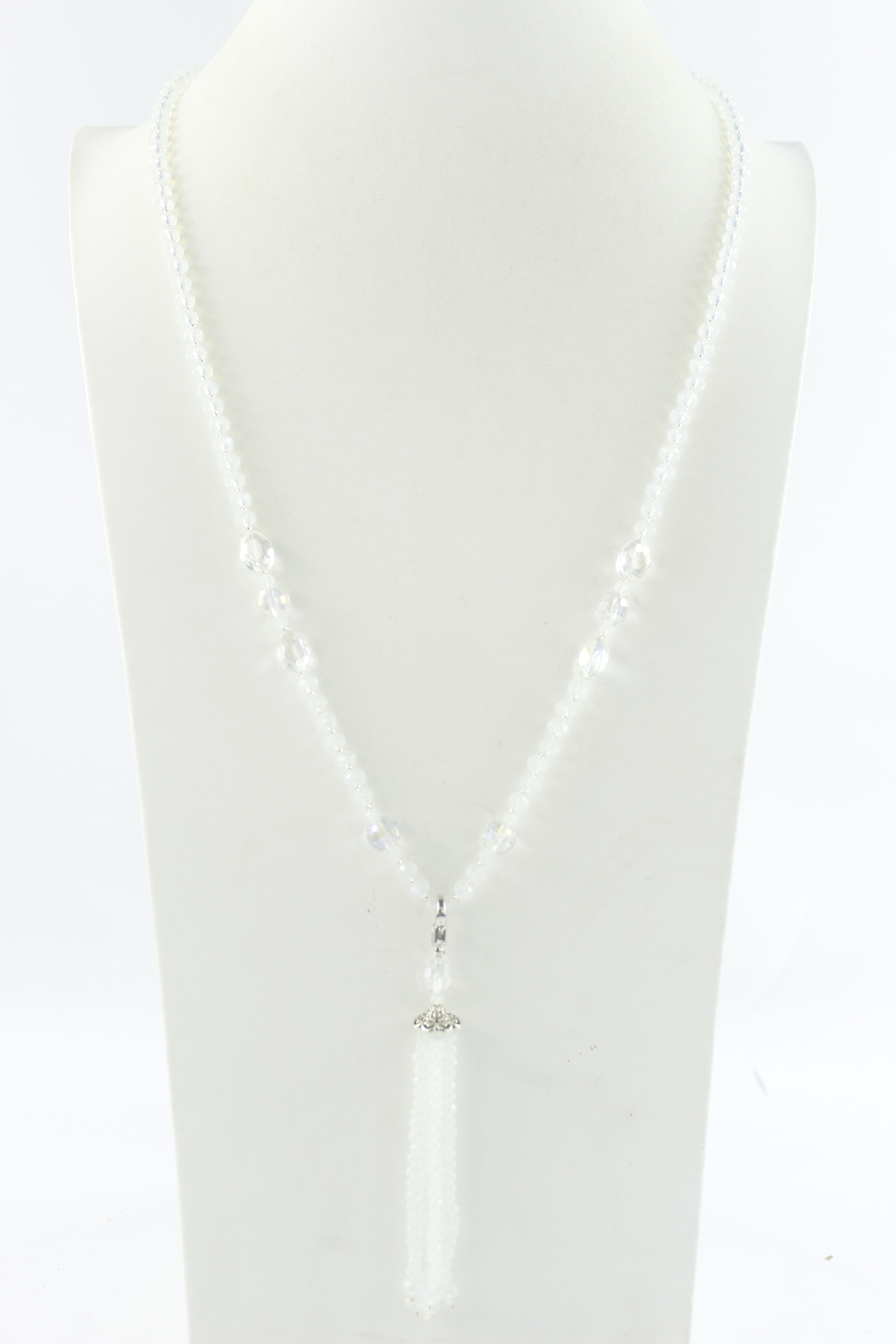 Women Crystal Tassel Statement Necklace Jewelry