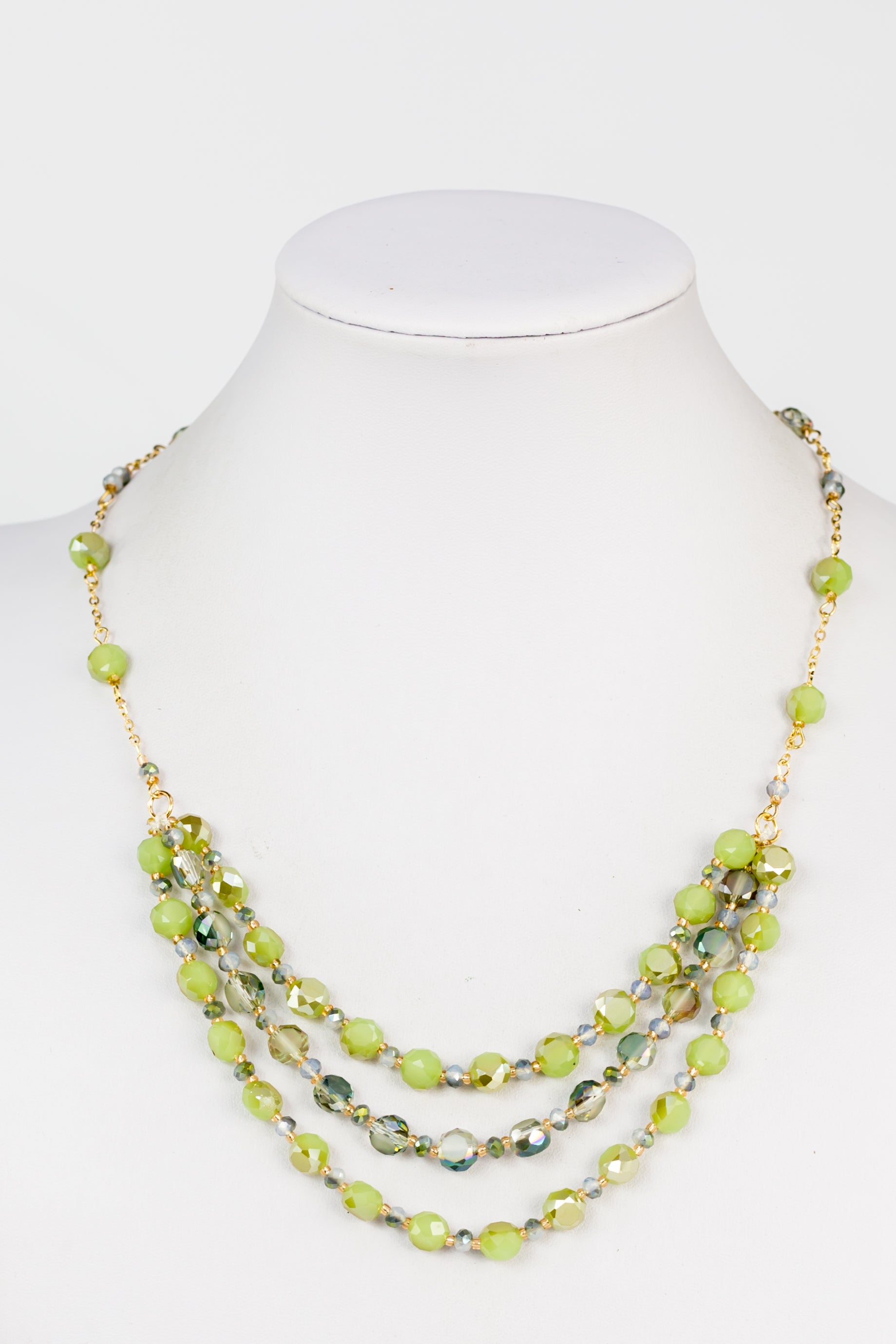 Collar de cristal de tres capas N2356