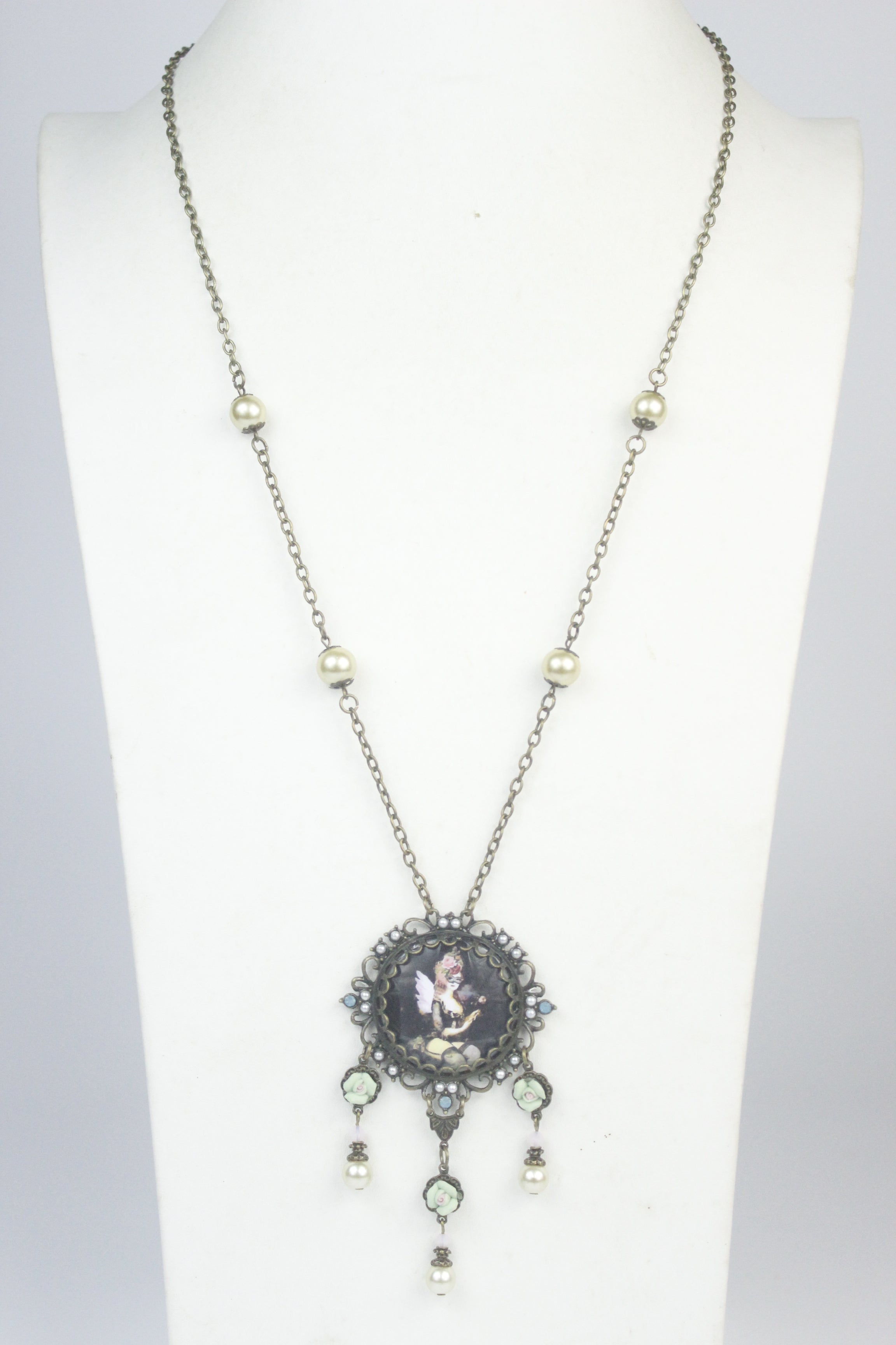 Collar con imagen de pintura de belleza N2578