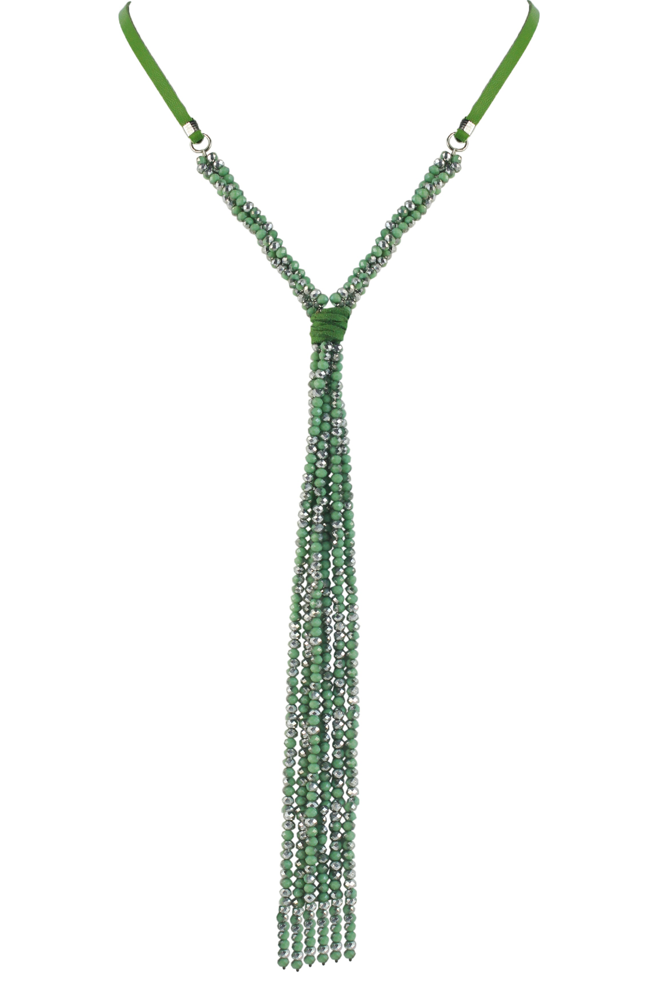 Long Crystal Beaded Necklace N2670