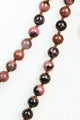 Black Rhodonite Bead Long Necklace N2740