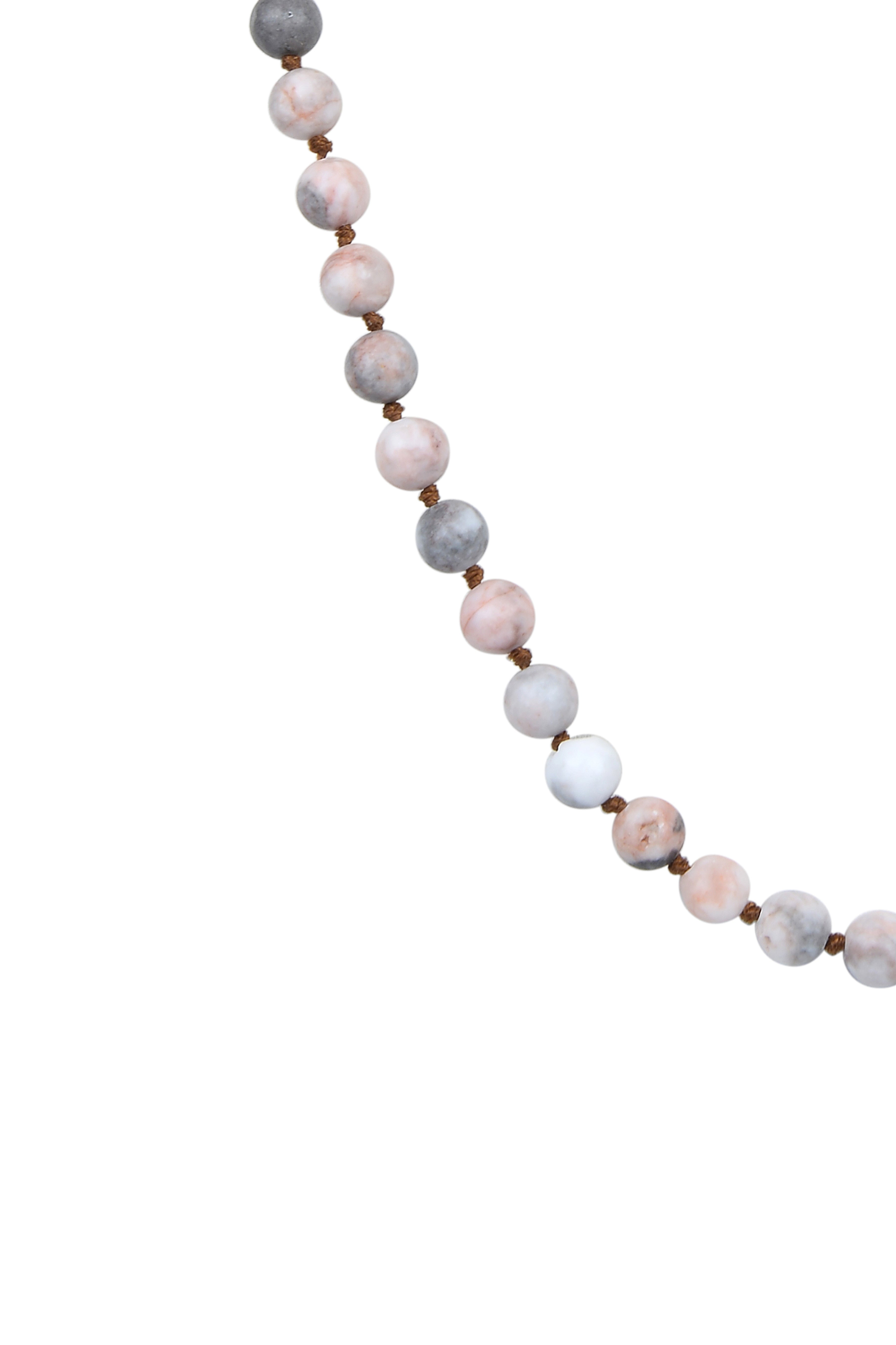 Rhodonite Bead Long Necklace N2740