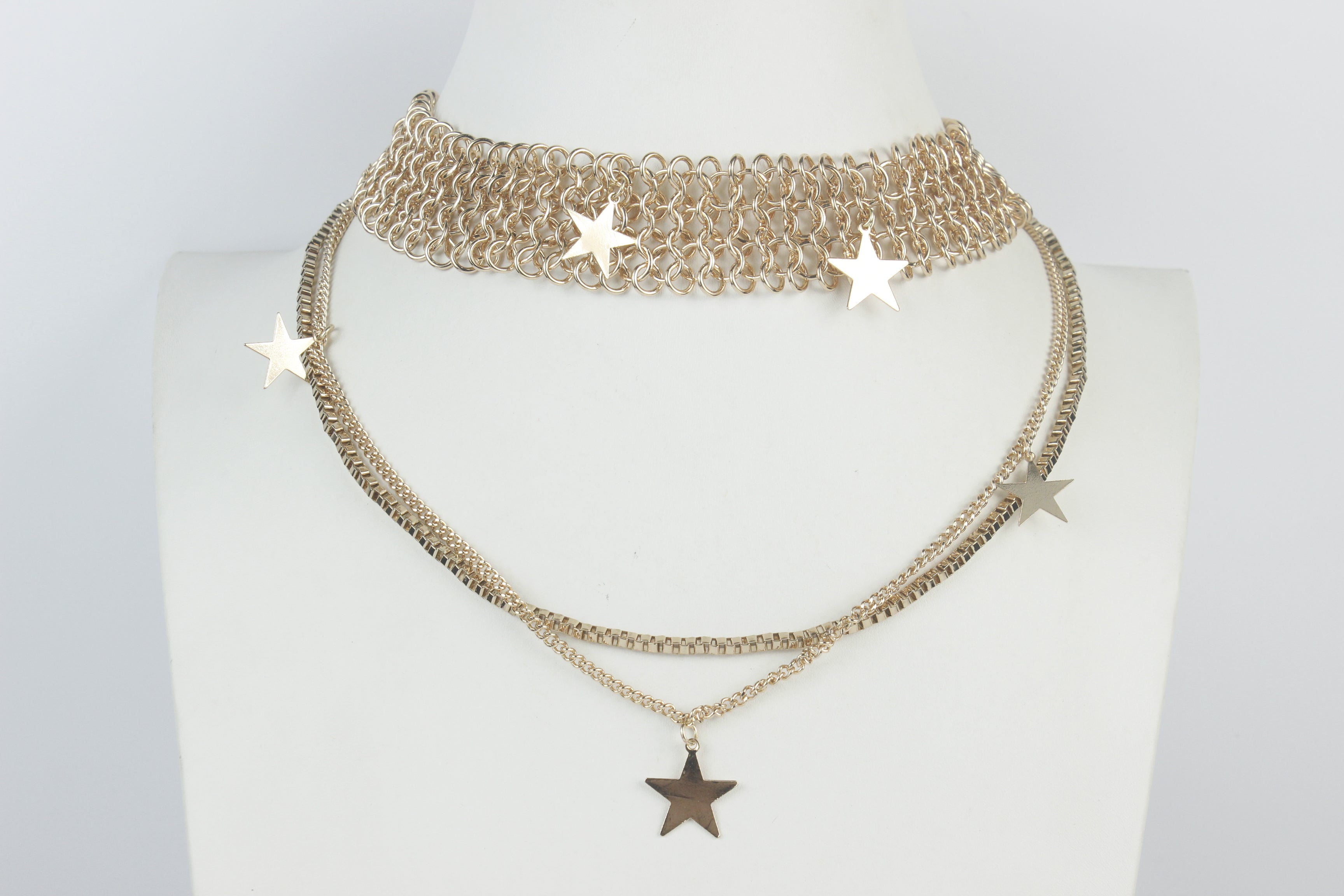 Gargantilla de cristal con estrellas N2863