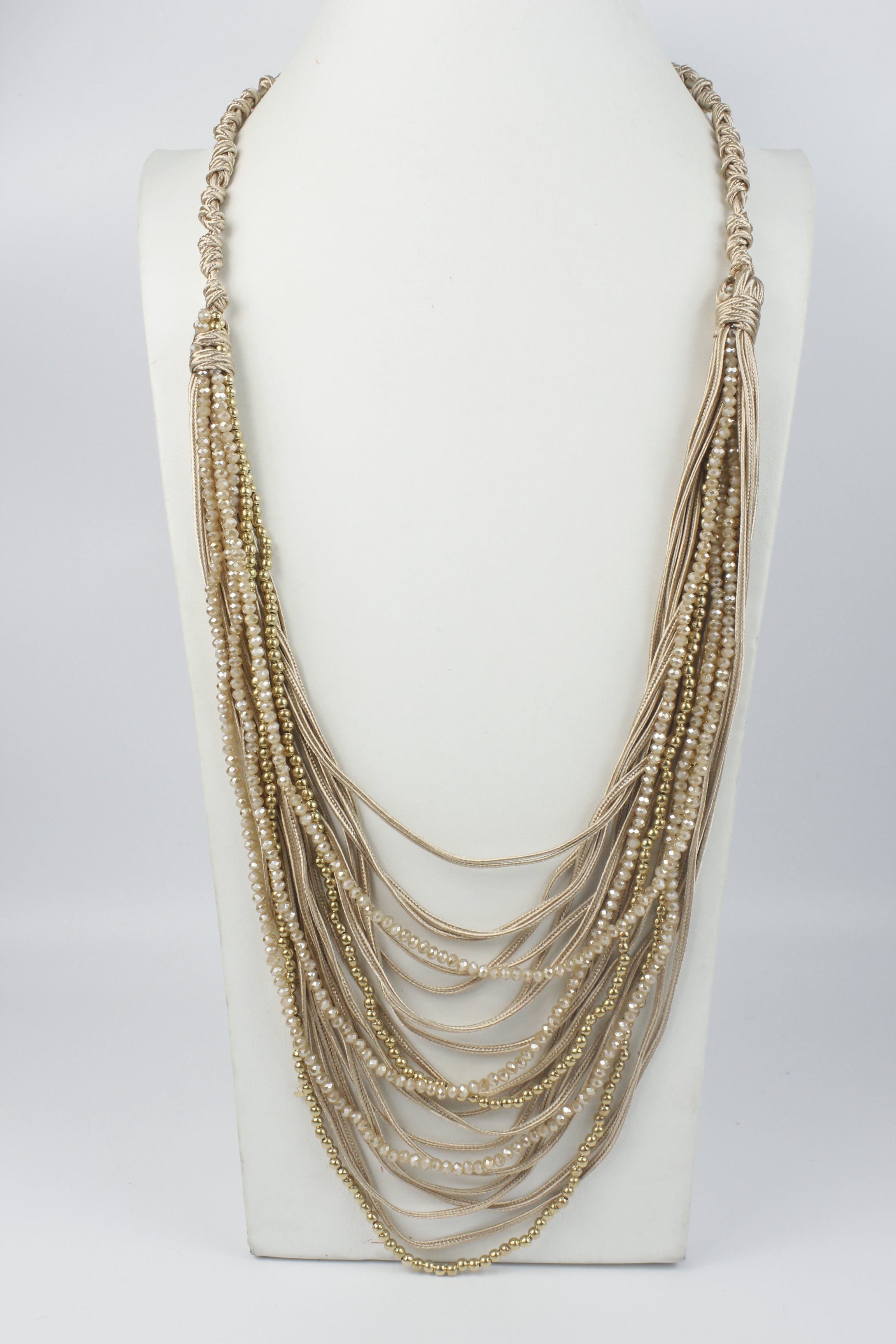 Collar de cuero multicapa con cristales N2900