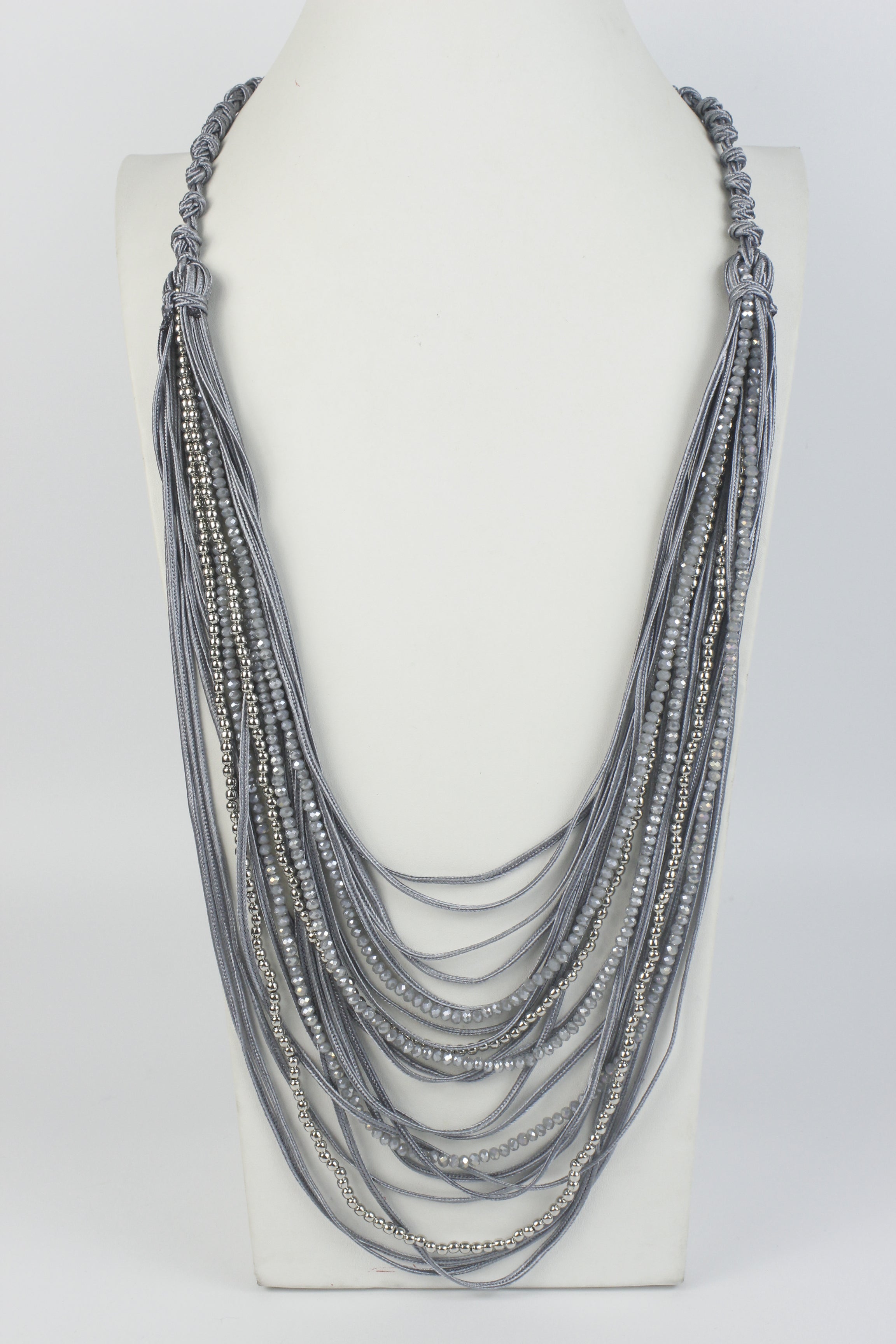 Collar de cuero multicapa con cristales N2900