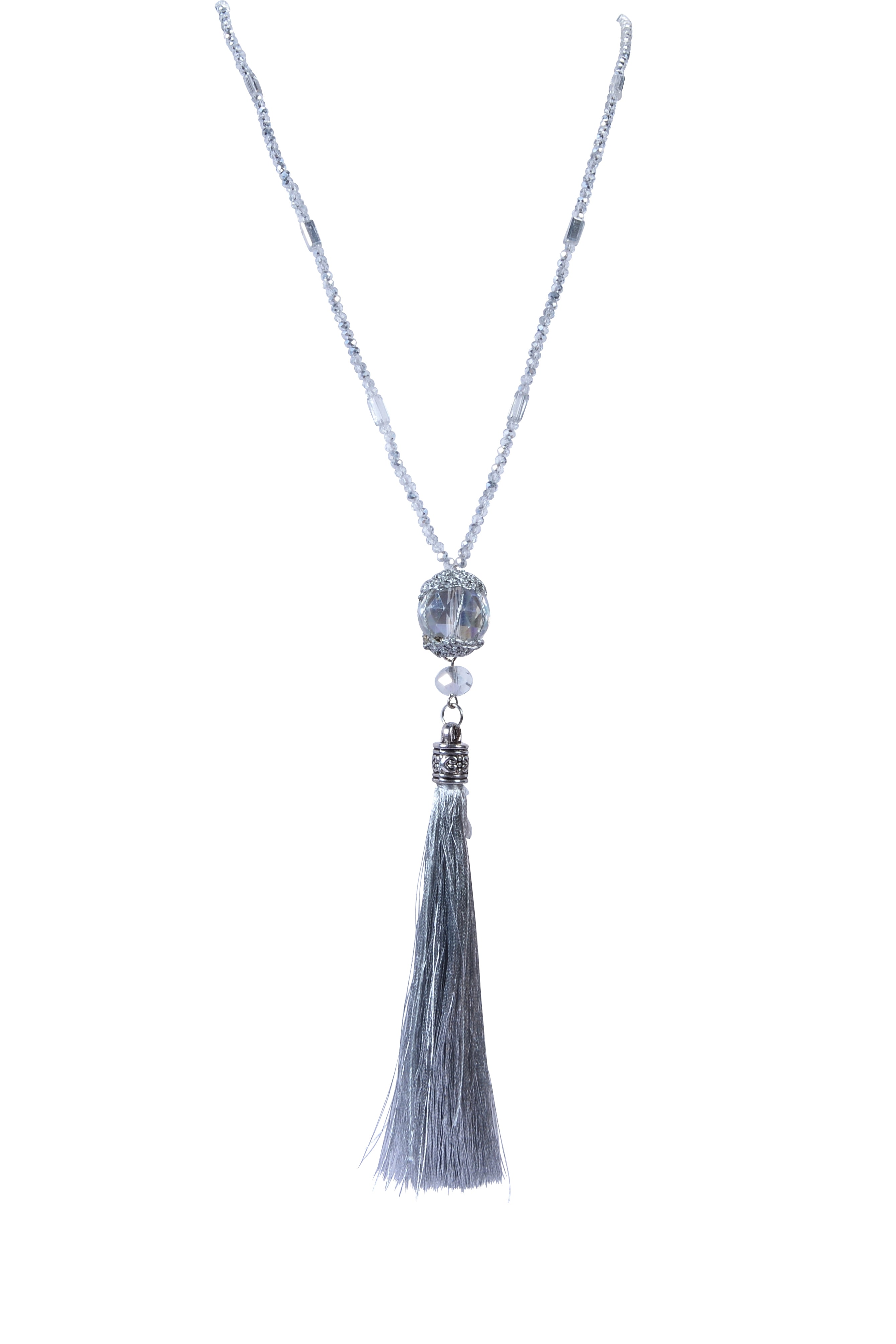 Crystal Beads Tassel Long Chain Pendant Necklaces N2953