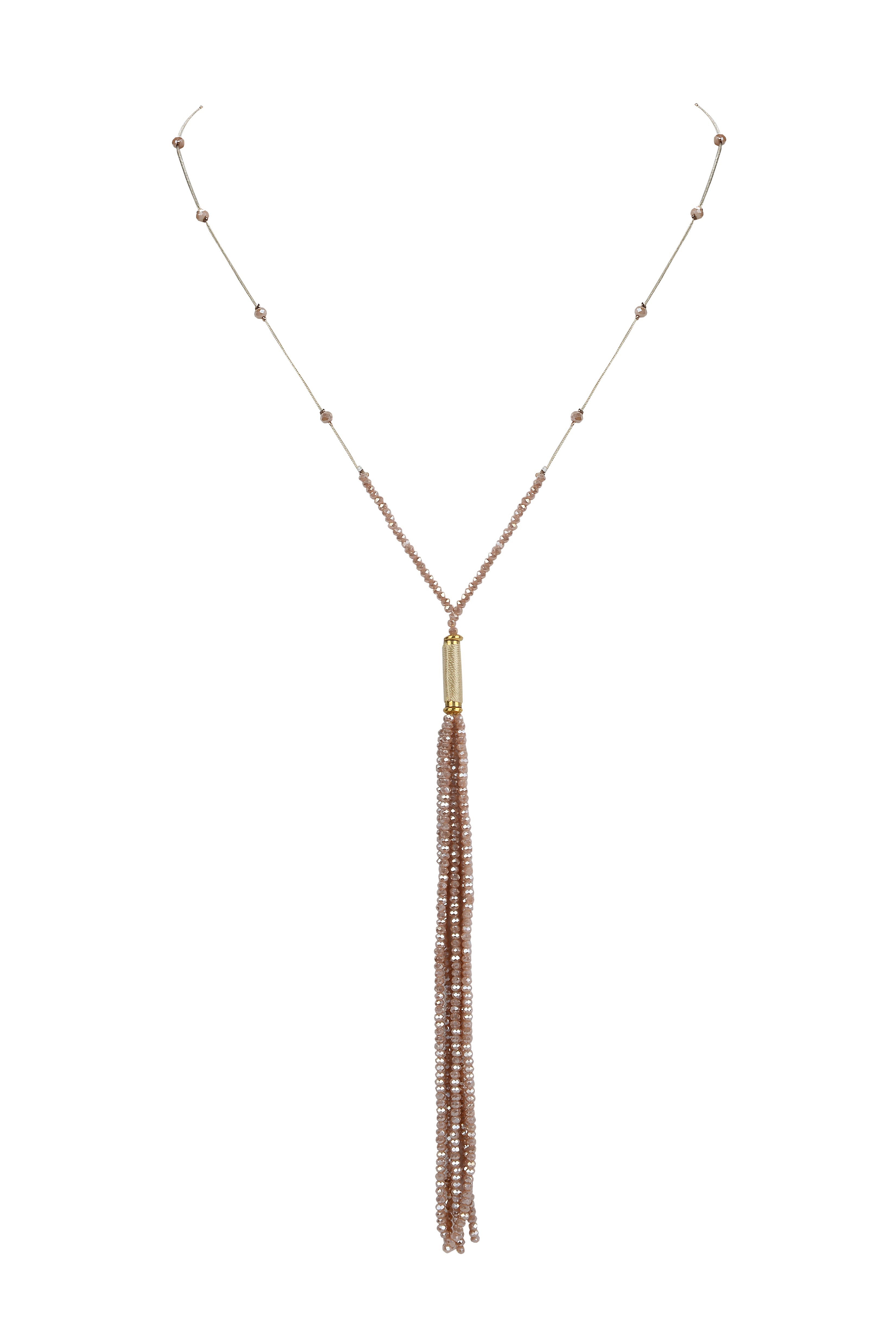 Fashion Women Simple Crystal Tassel Necklace  N2961