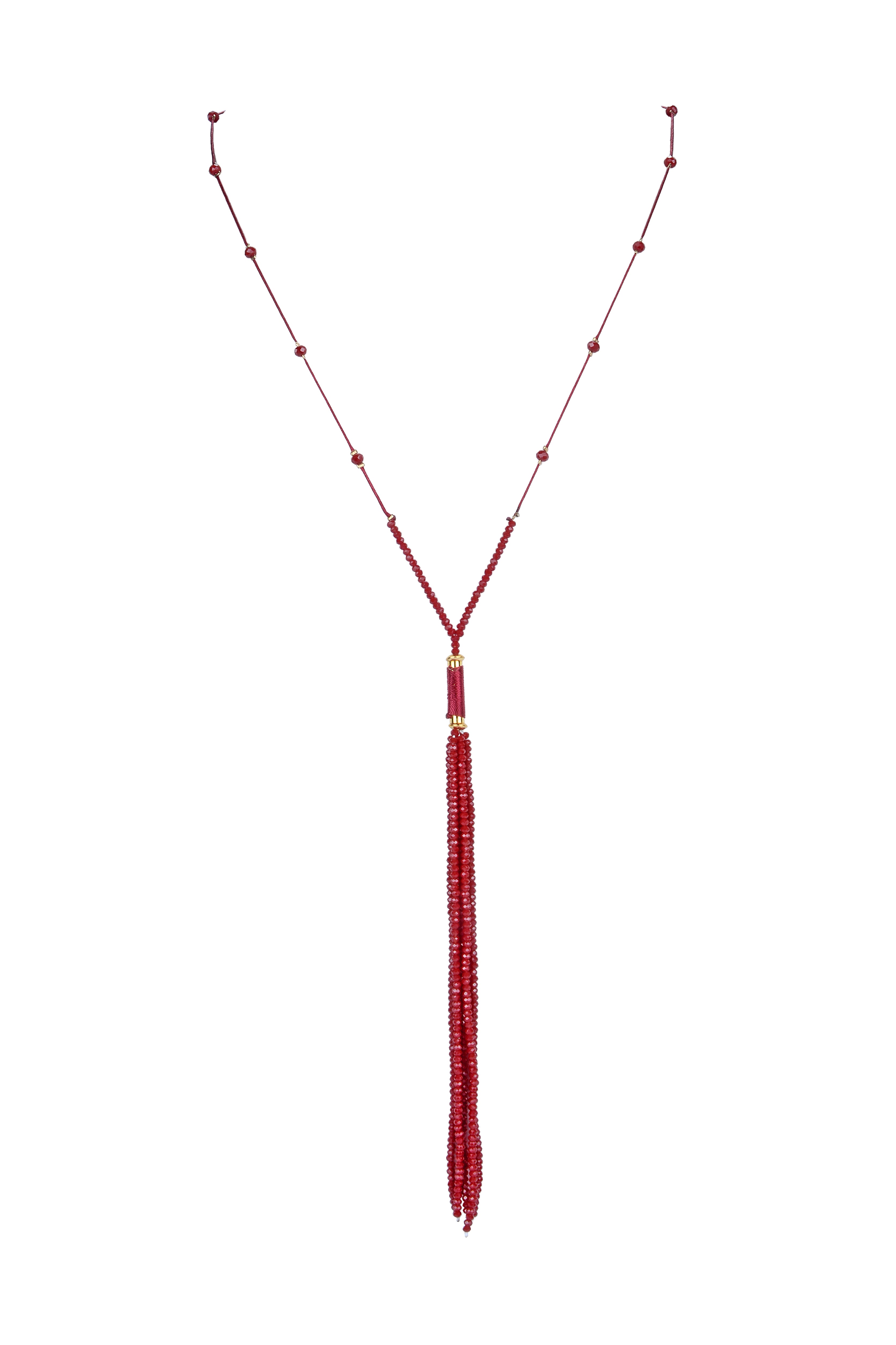 Fashion Women Simple Crystal Tassel Necklace  N2961