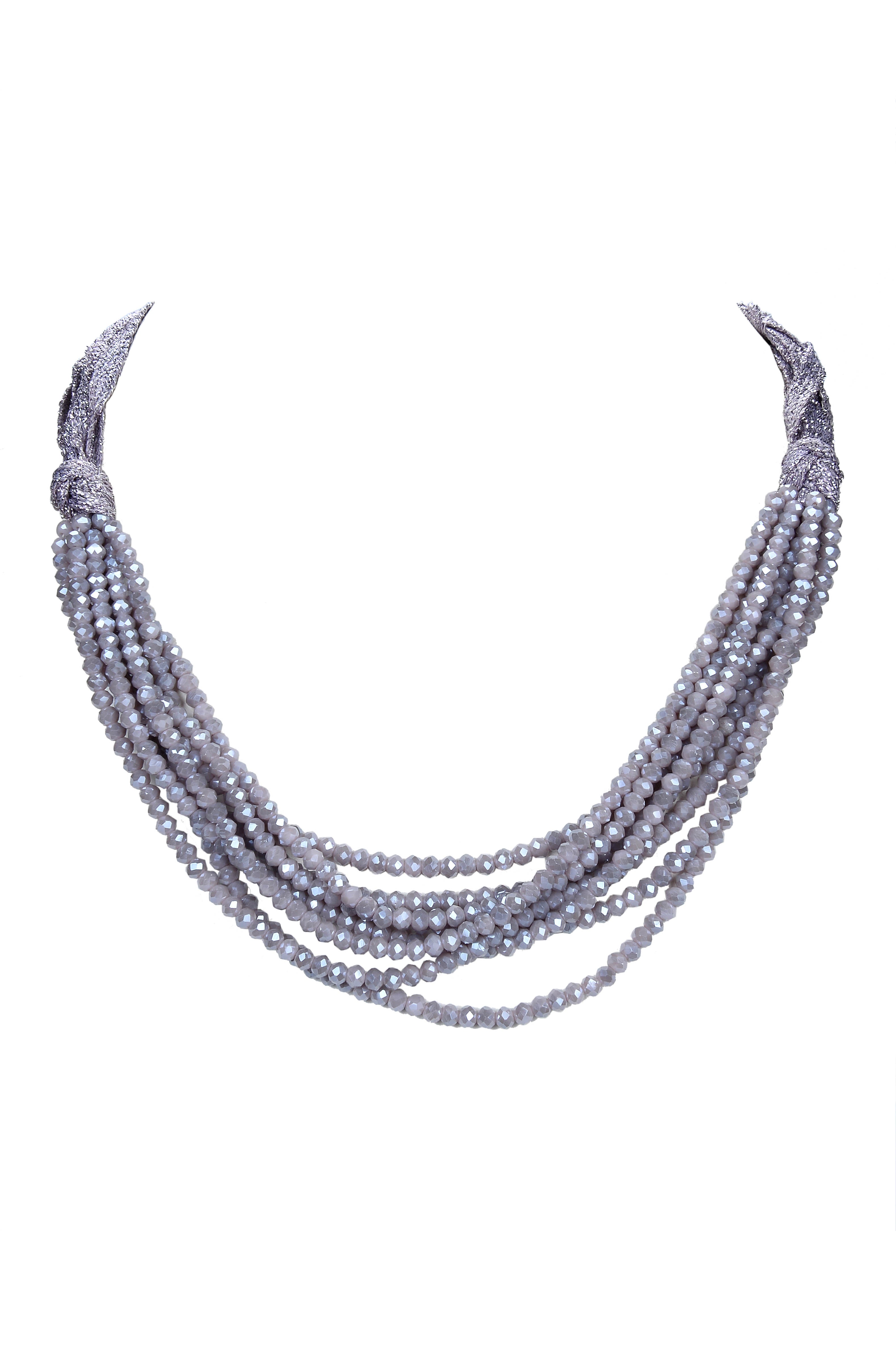 Collar corto con cuentas de cristal bohemio encantador N3031