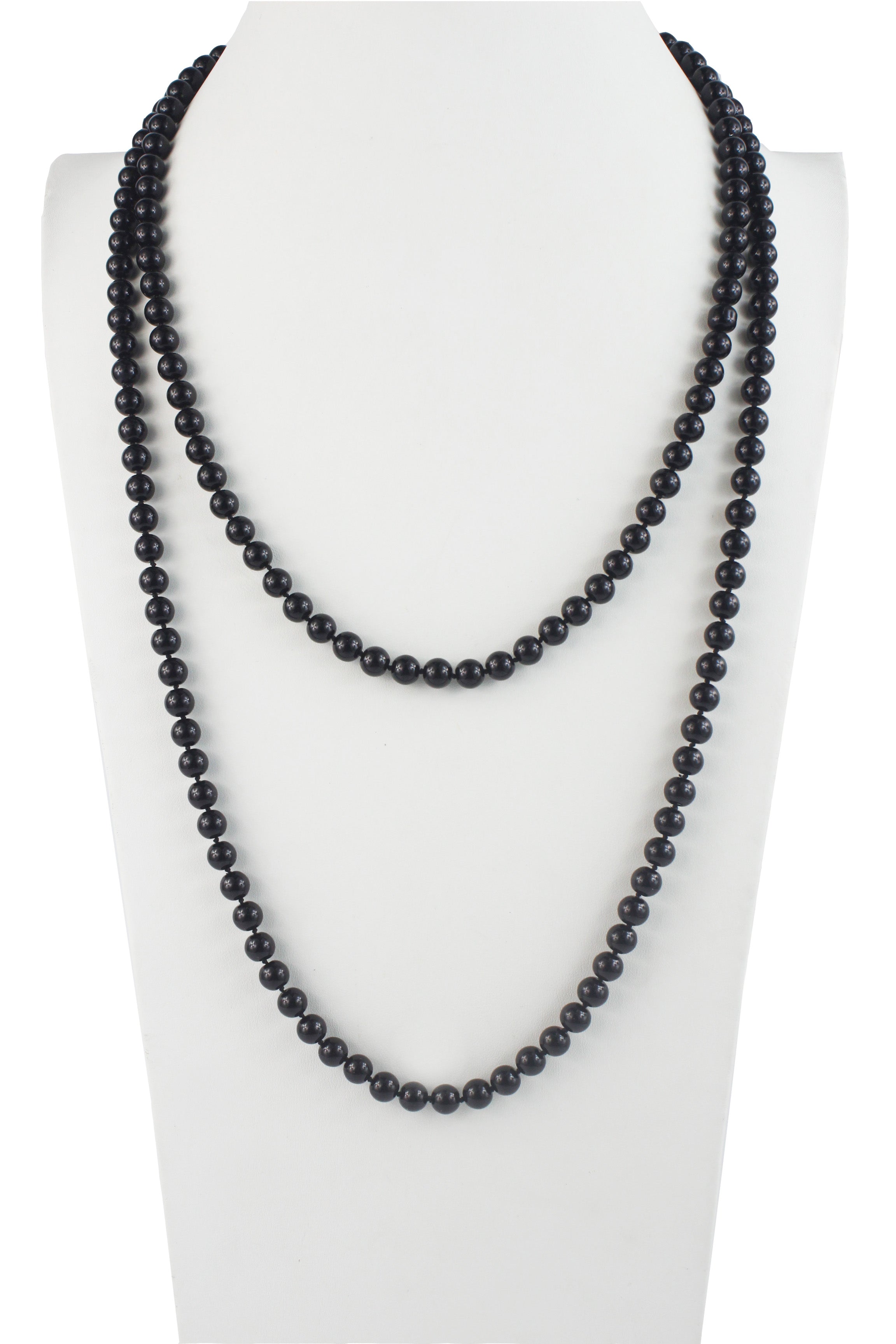 Collar de cuentas redondas con decoración de perlas de vidrio N3051