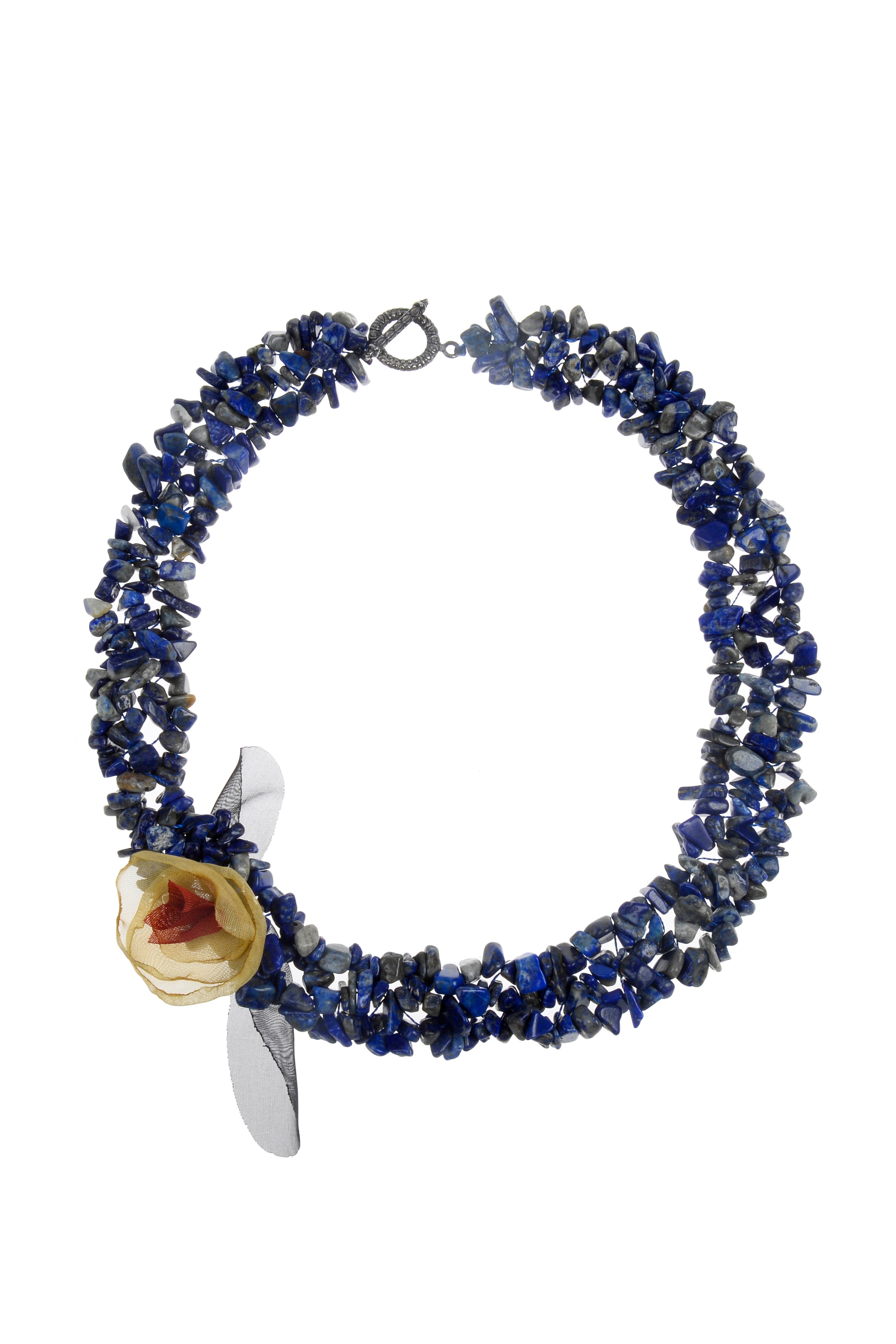 Charming Women Gravel Stone Flower Collar Necklace N3081