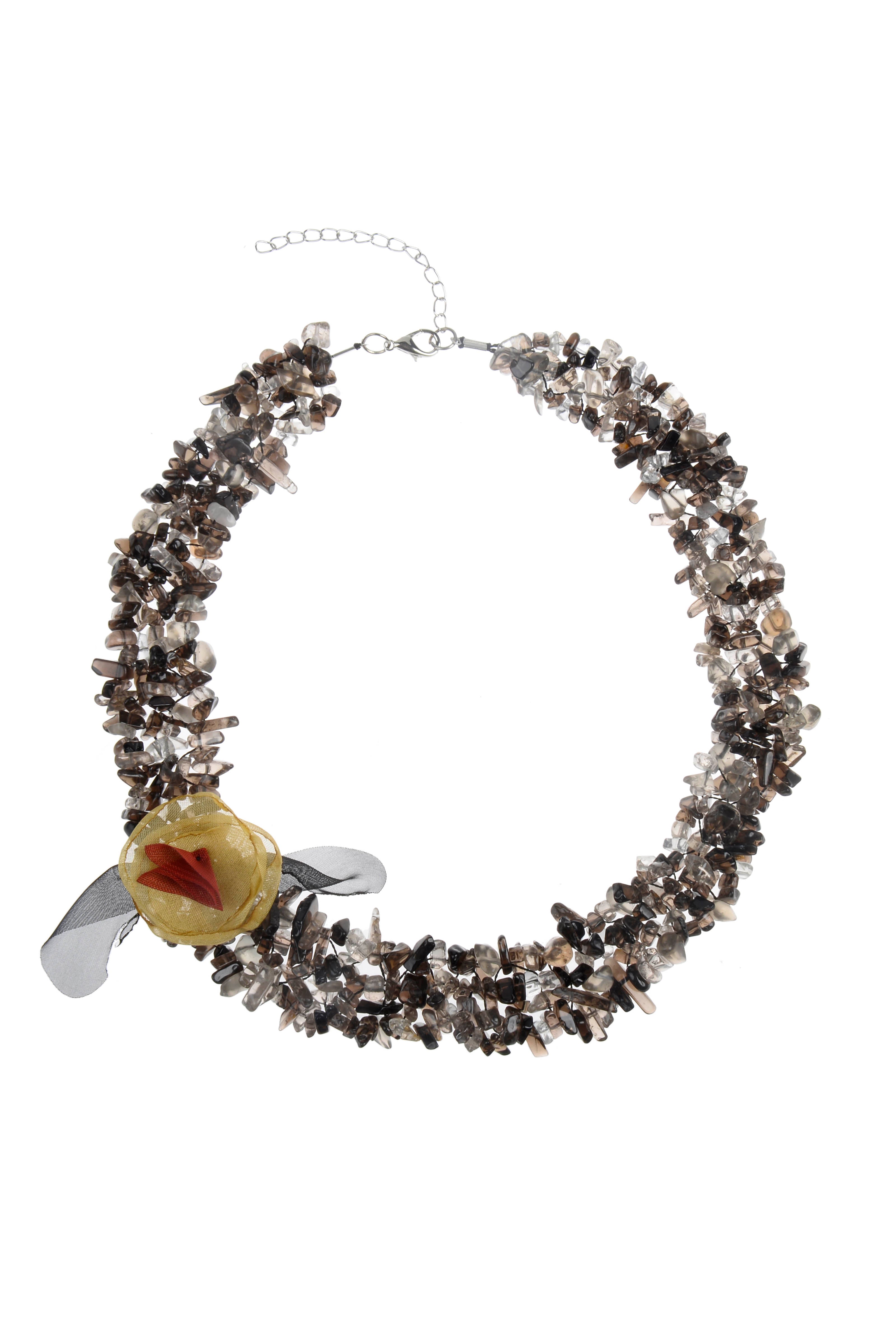 Charming Women Gravel Stone Flower Collar Necklace N3081