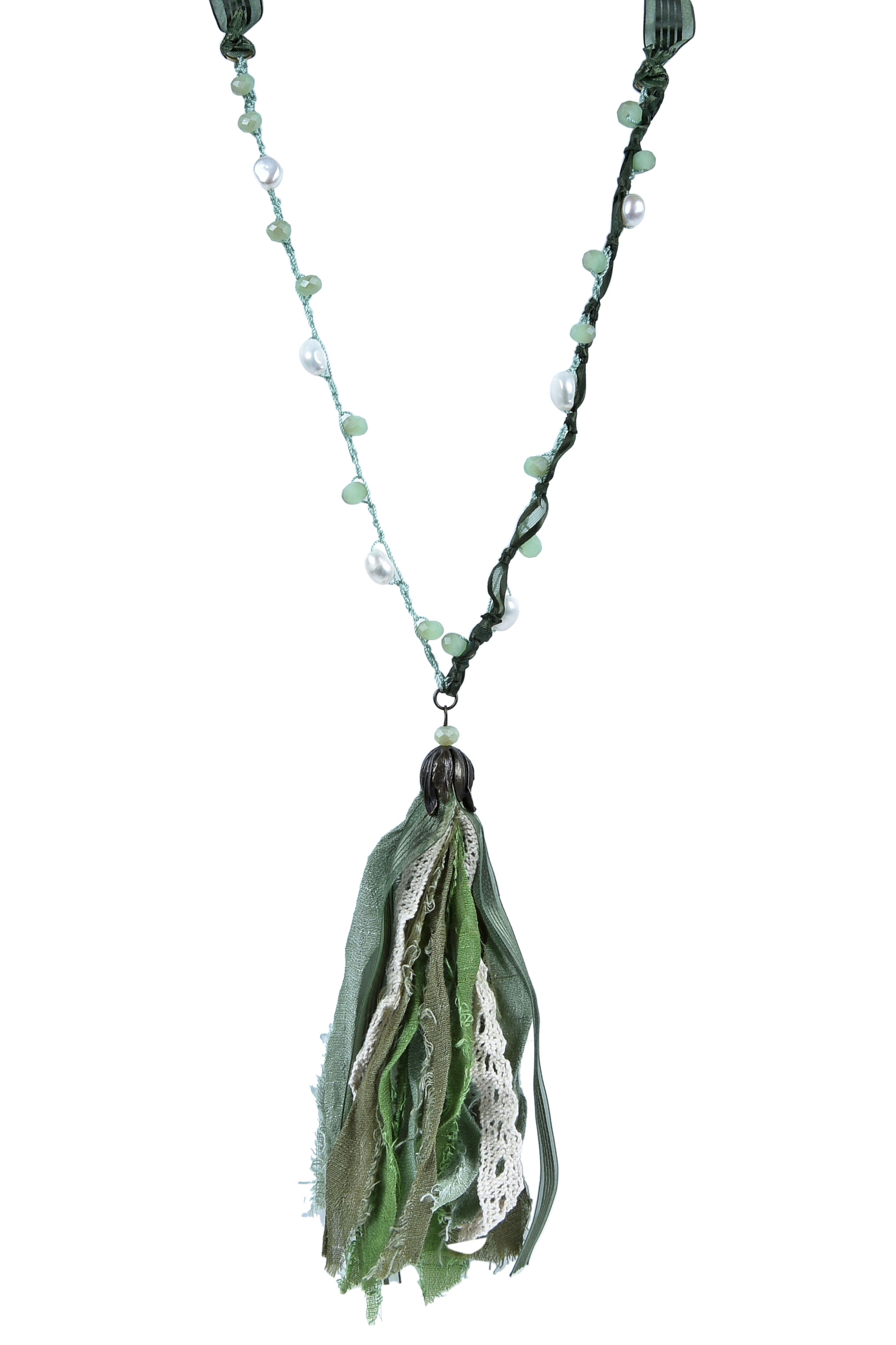 Collares largos con borlas y perlas de moda N3115