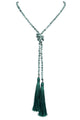 Crystal Beads Silk Tassel Necklace N3150