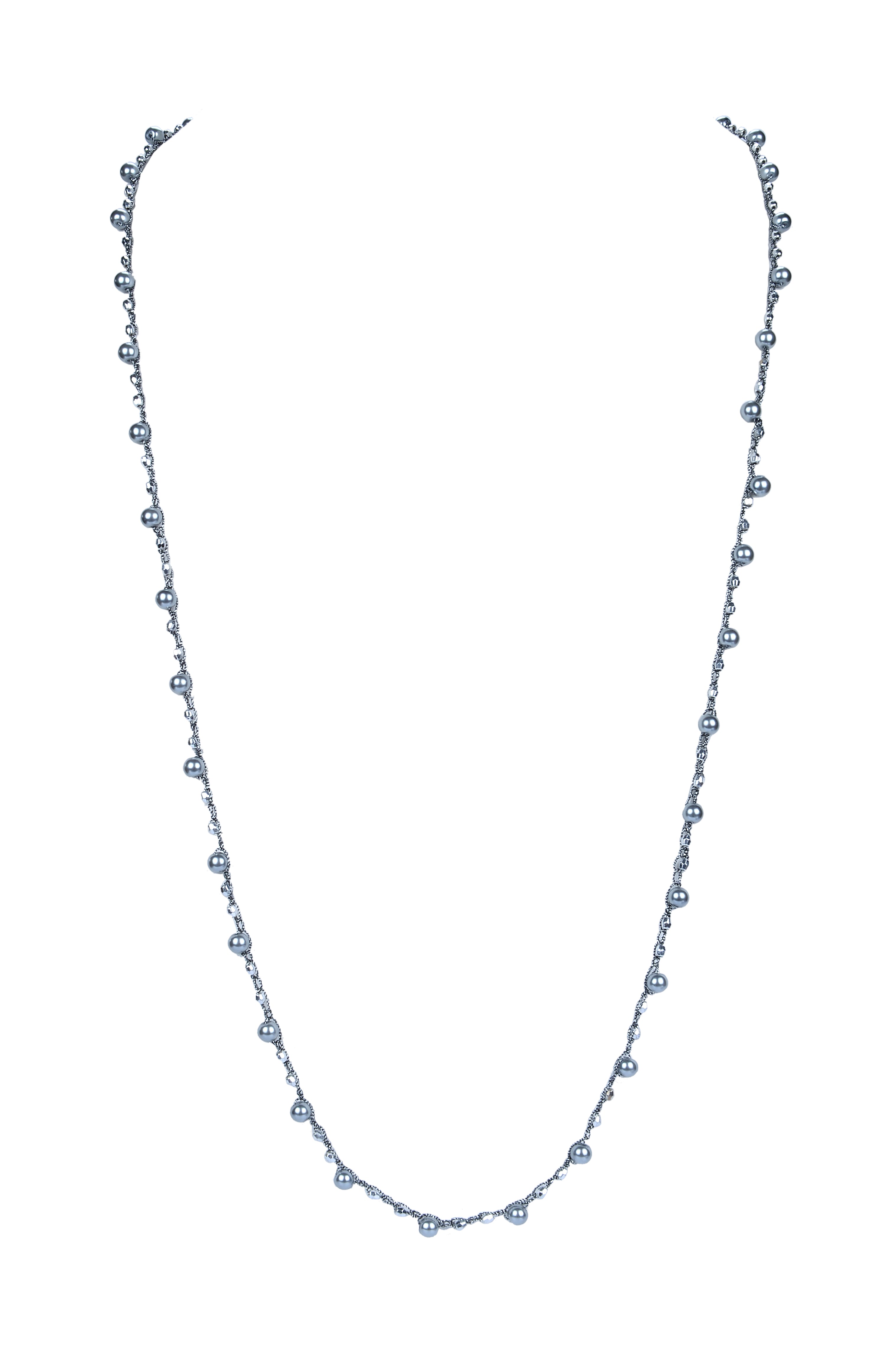 Collar largo de cuentas redondas de moda para colgante N3168