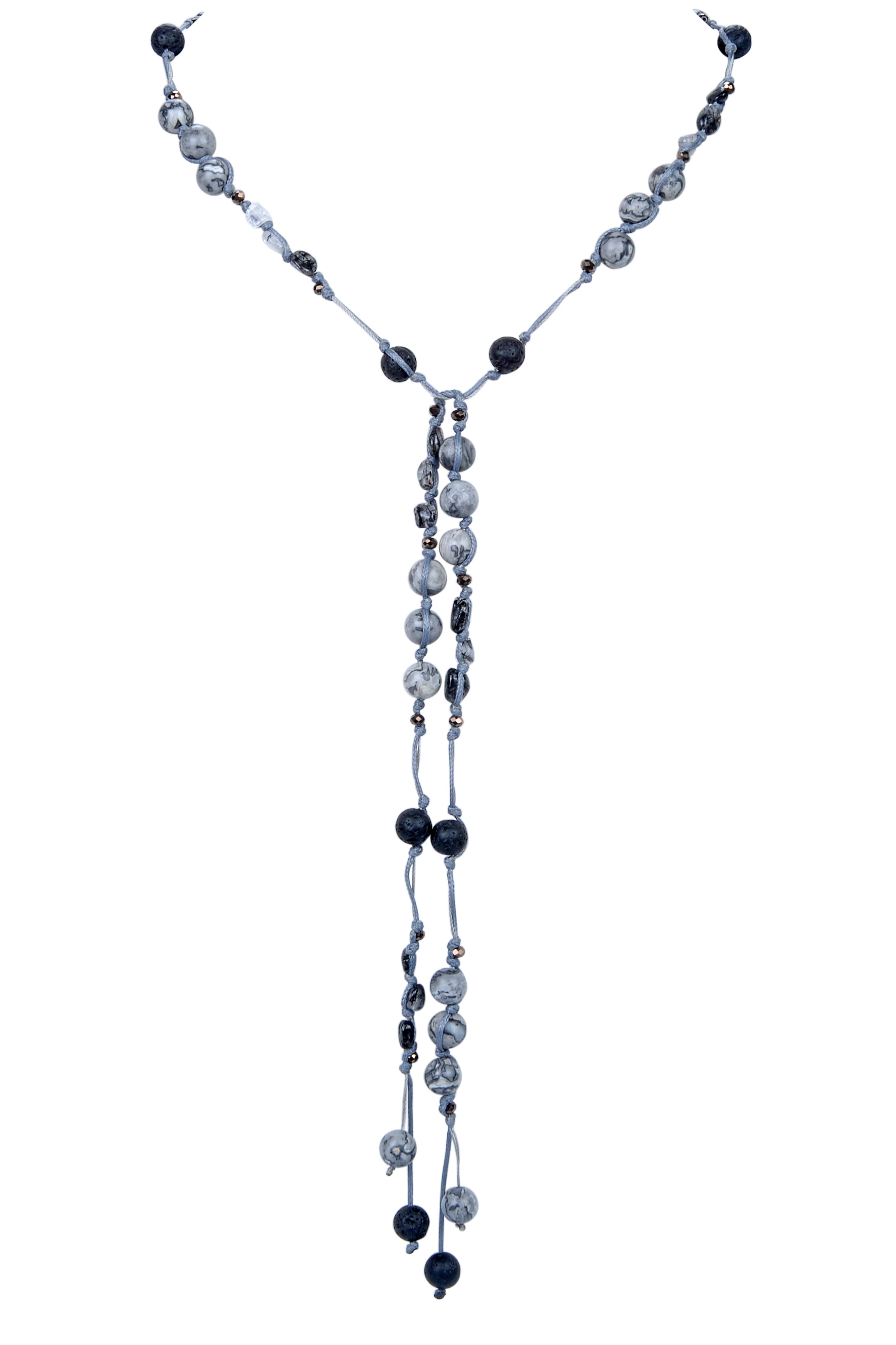 Fashion Stone Crystal Pendant Long Necklace N3172