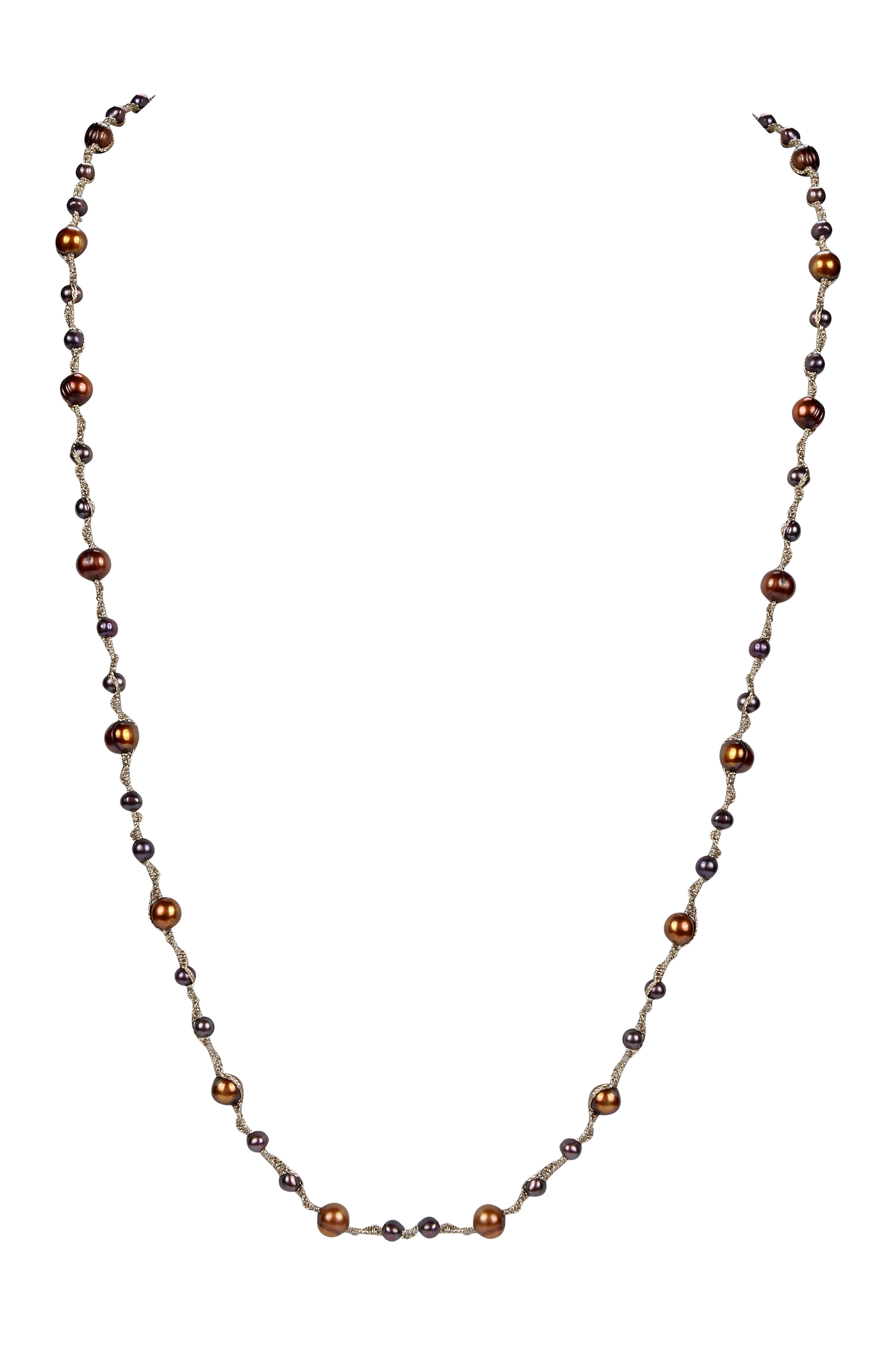 Collar largo anudado con perlas elegantes para mujer N3177