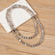 Grey Agate Stone Beaded Necklace N3180