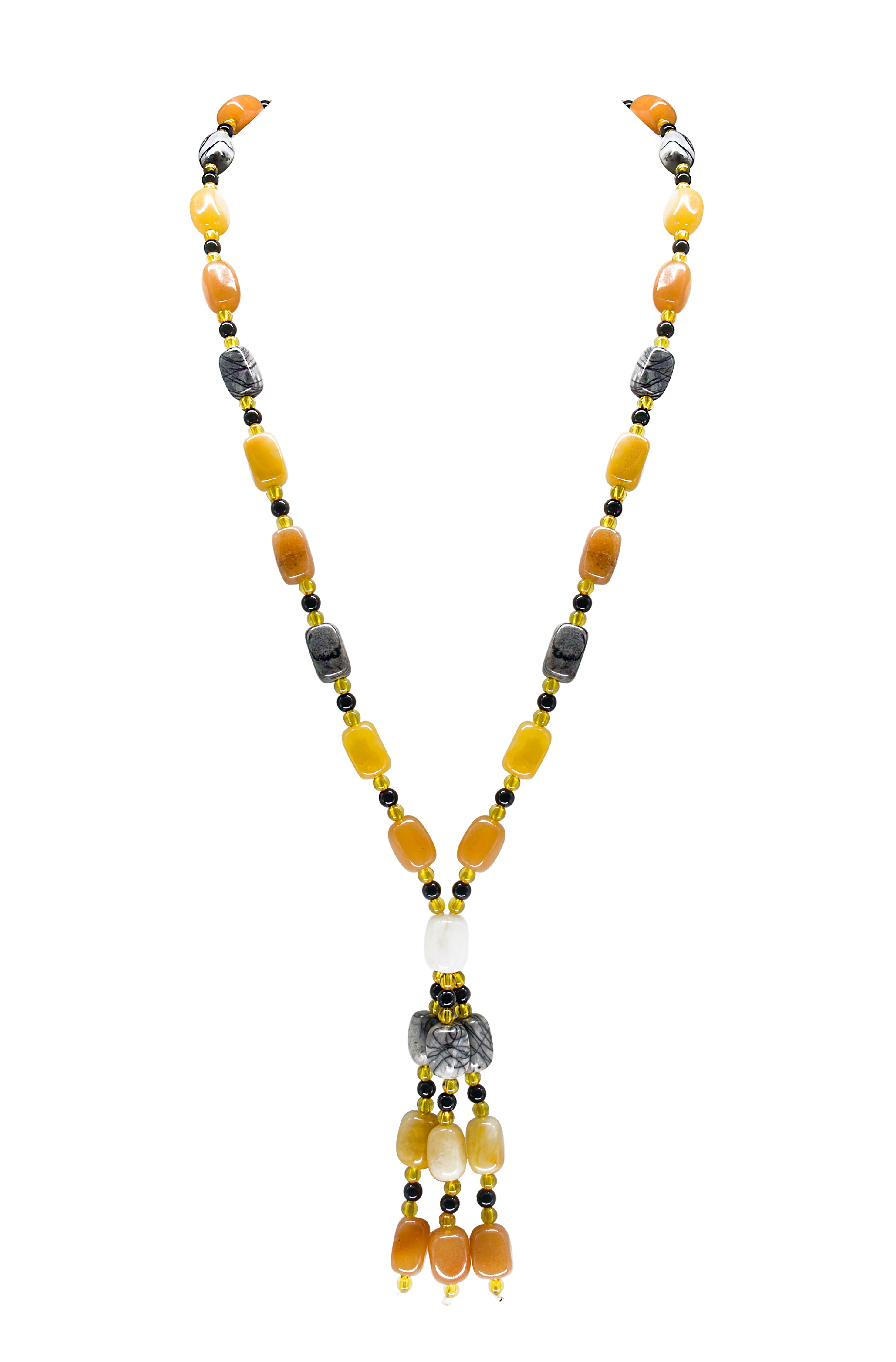 Multicolor Agate Tassel Necklaces N3257