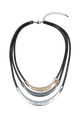 Collares cortos de metal y cuero sintético N3265