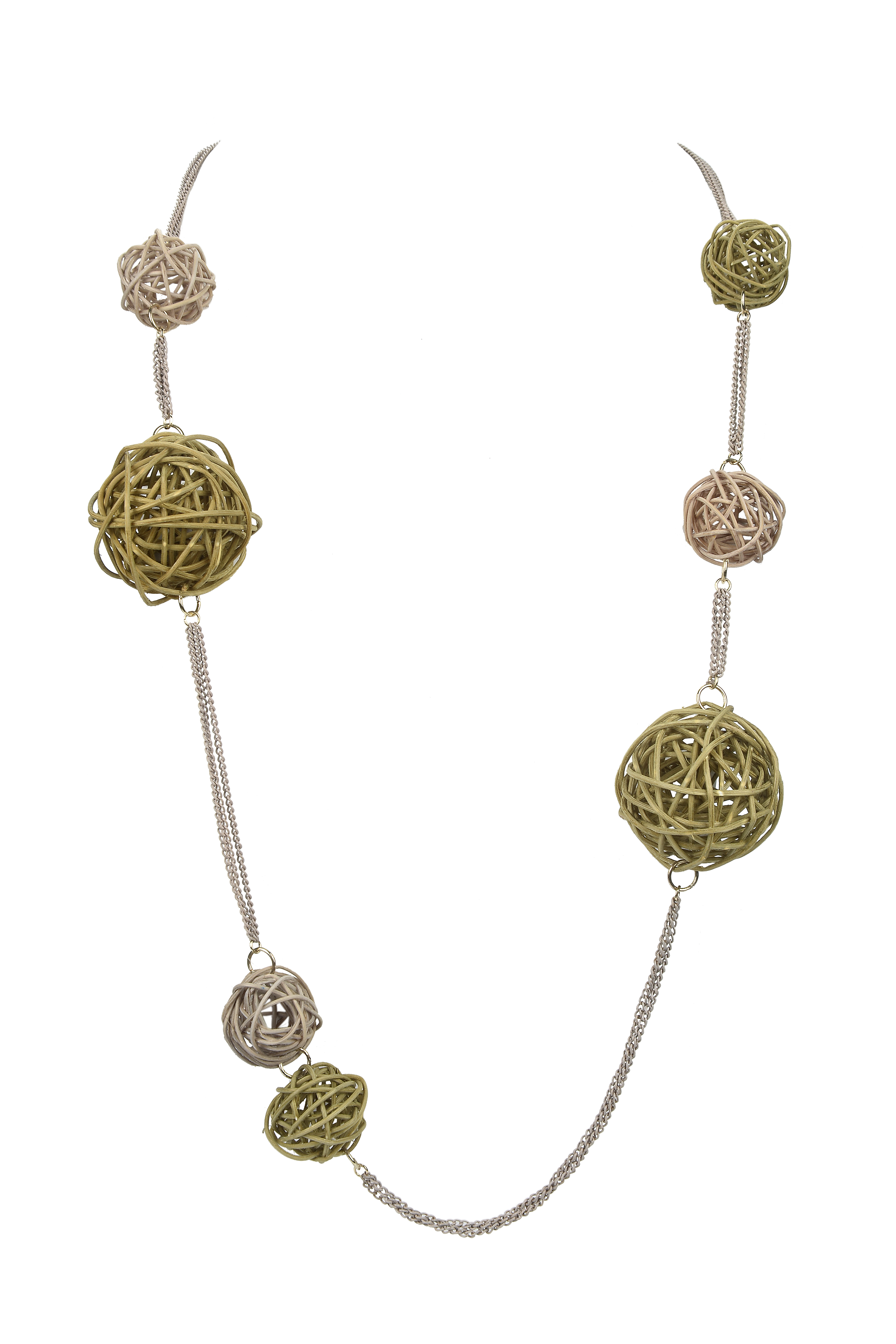 Twine Ball Chain Long Necklace N3307