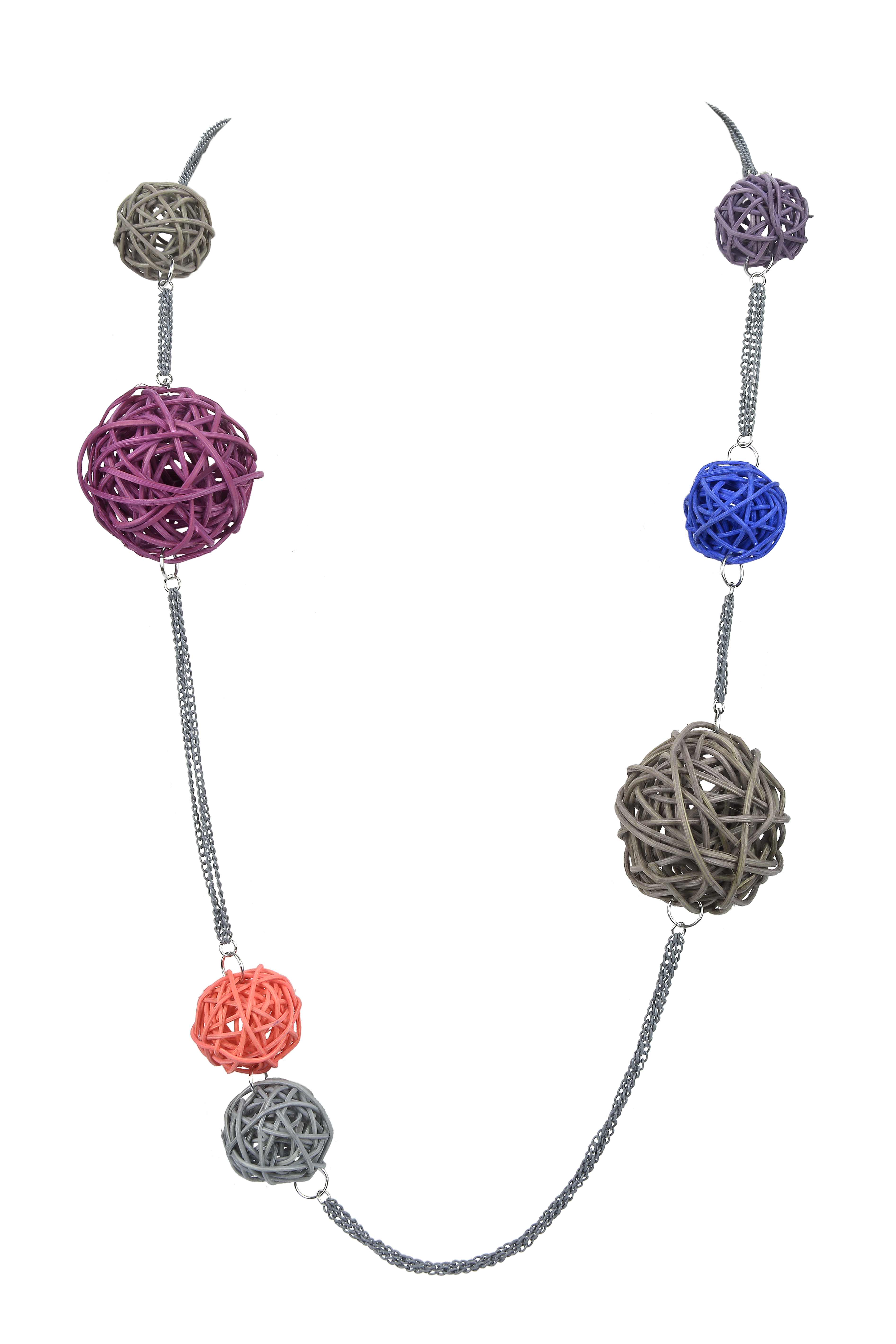 Twine Ball Chain Long Necklace N3307