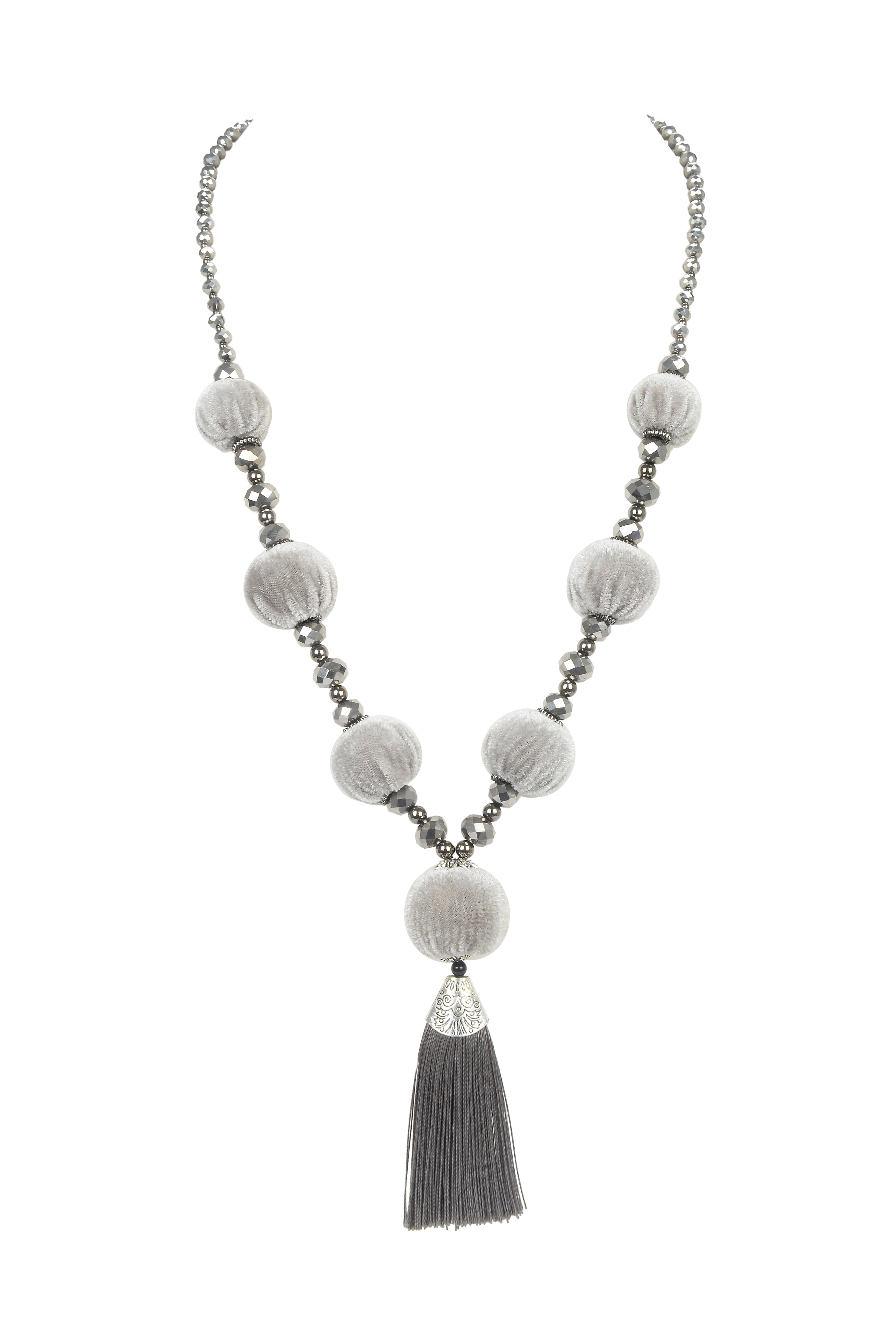 Pompom Tassel Necklace N3356