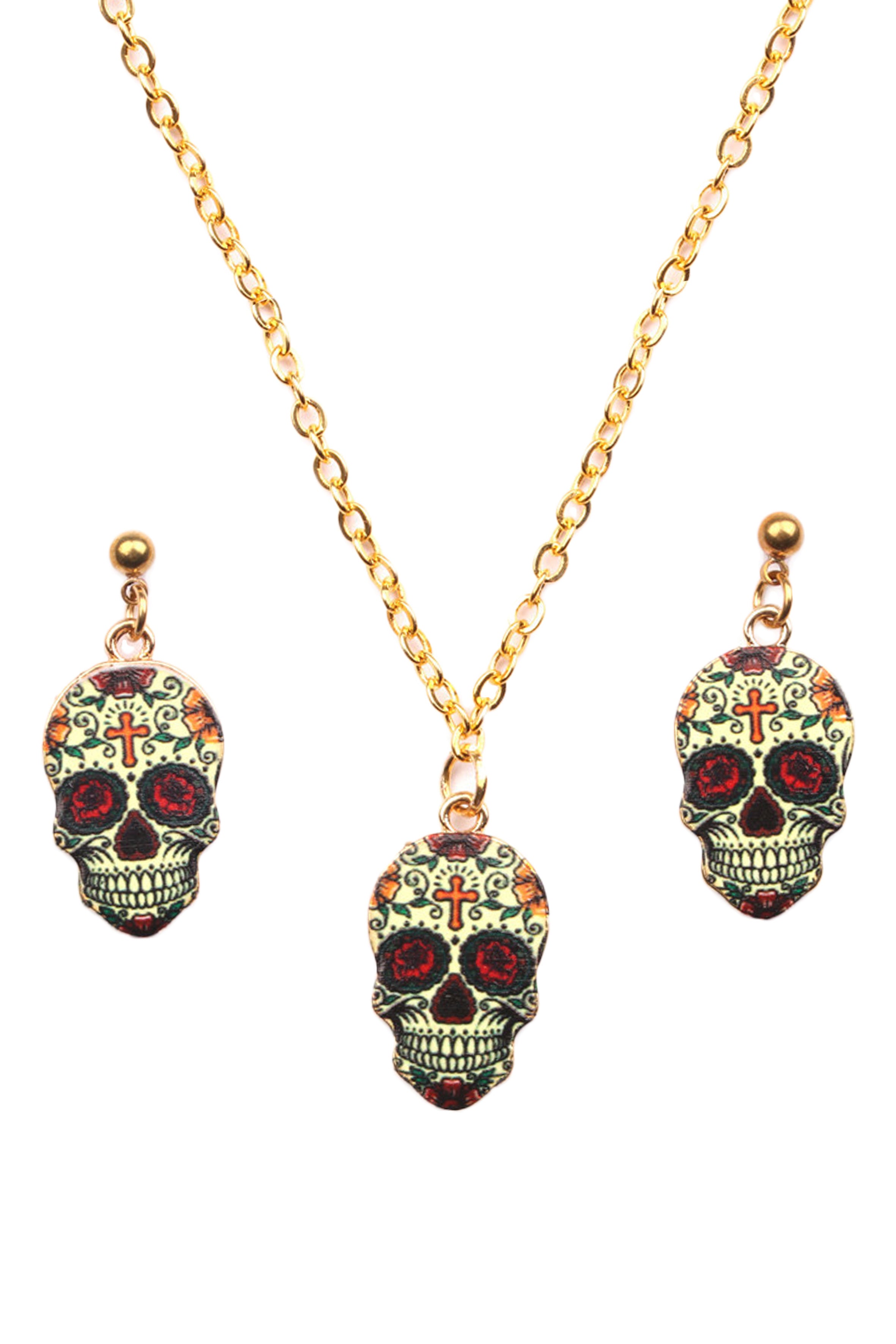 Skull Pendants Necklace Set N3564-SET