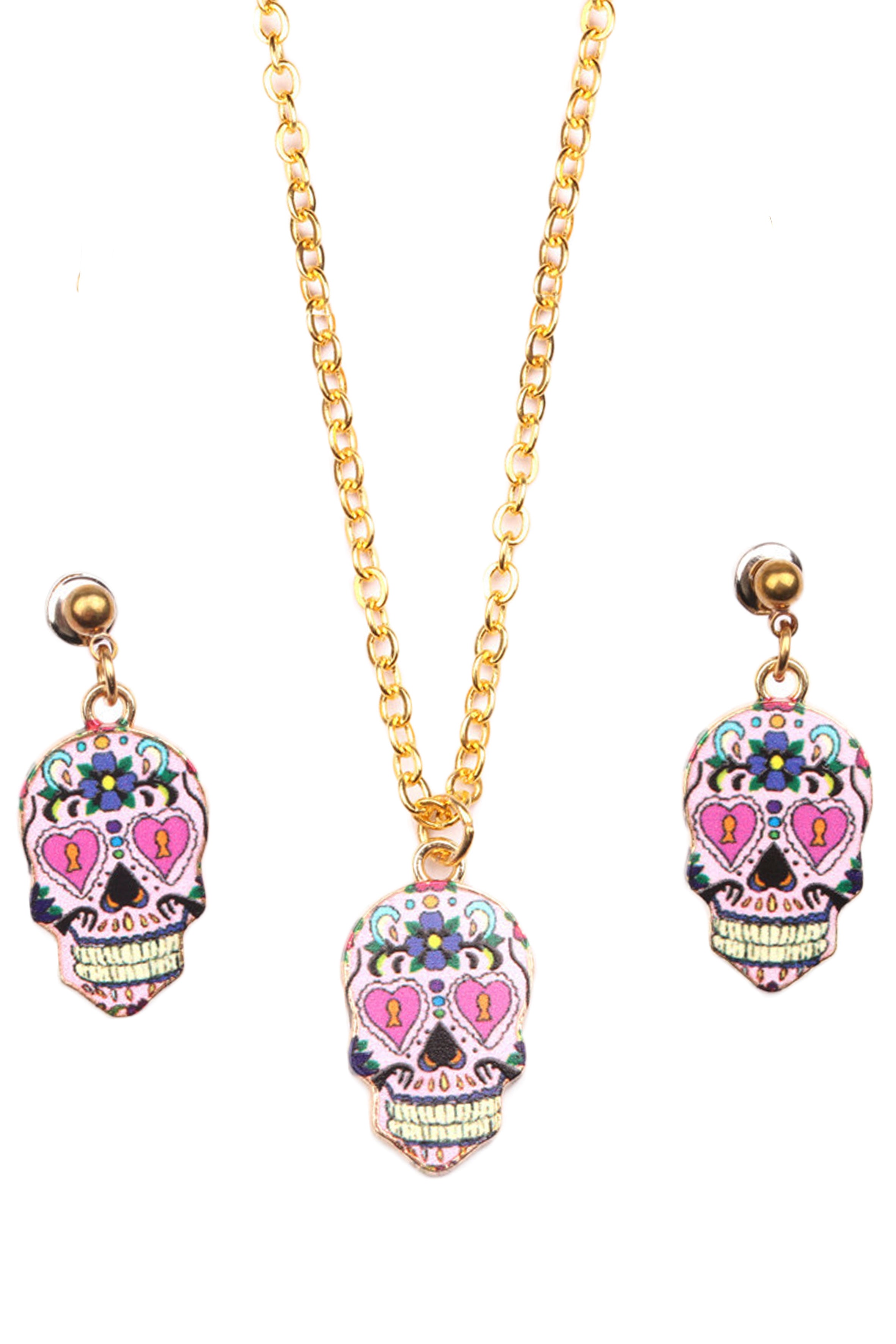 Skull Pendants Necklace Set N3564-SET