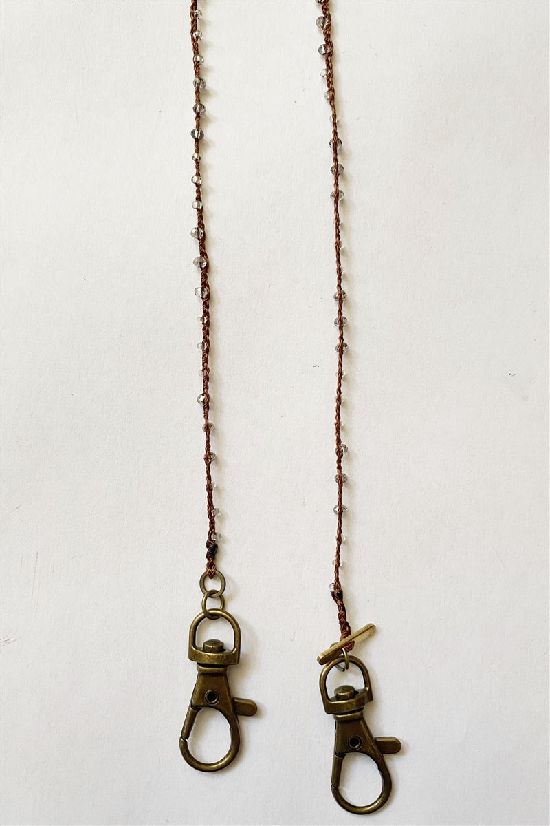 Portamascarillas con cuentas de cristal N3606