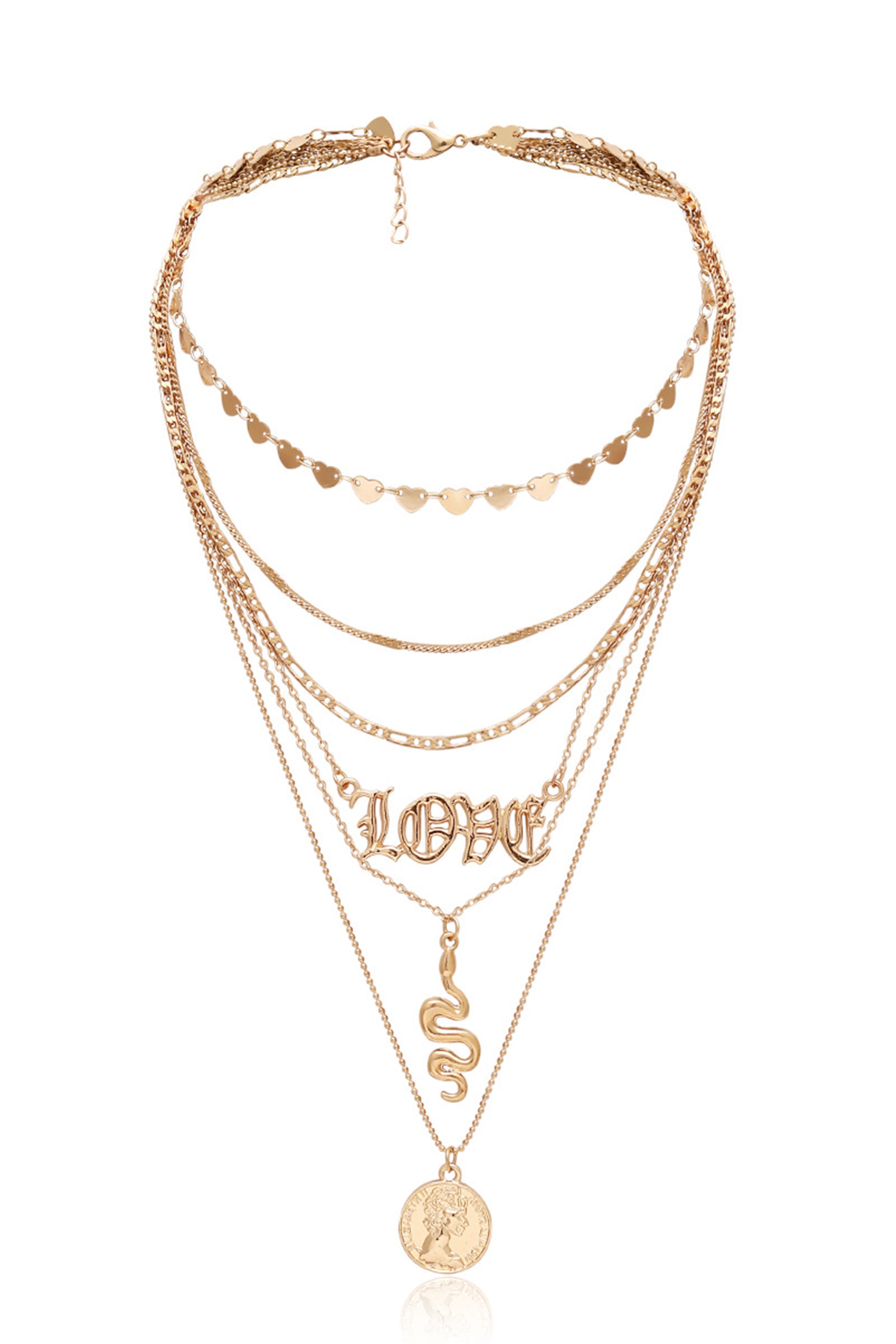 Alloy Love Multilayer Necklace N3667