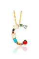 Rhinestone Letter Pendant Necklaces N3754