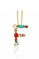Rhinestone Letter Pendant Necklaces N3754