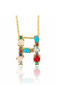 Rhinestone Letter Pendant Necklaces N3754