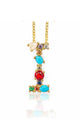 Rhinestone Letter Pendant Necklaces N3754