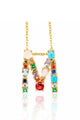 Rhinestone Letter Pendant Necklaces N3754