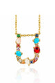 Rhinestone Letter Pendant Necklaces N3754