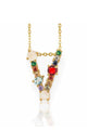 Rhinestone Letter Pendant Necklaces N3754