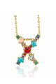 Rhinestone Letter Pendant Necklaces N3754