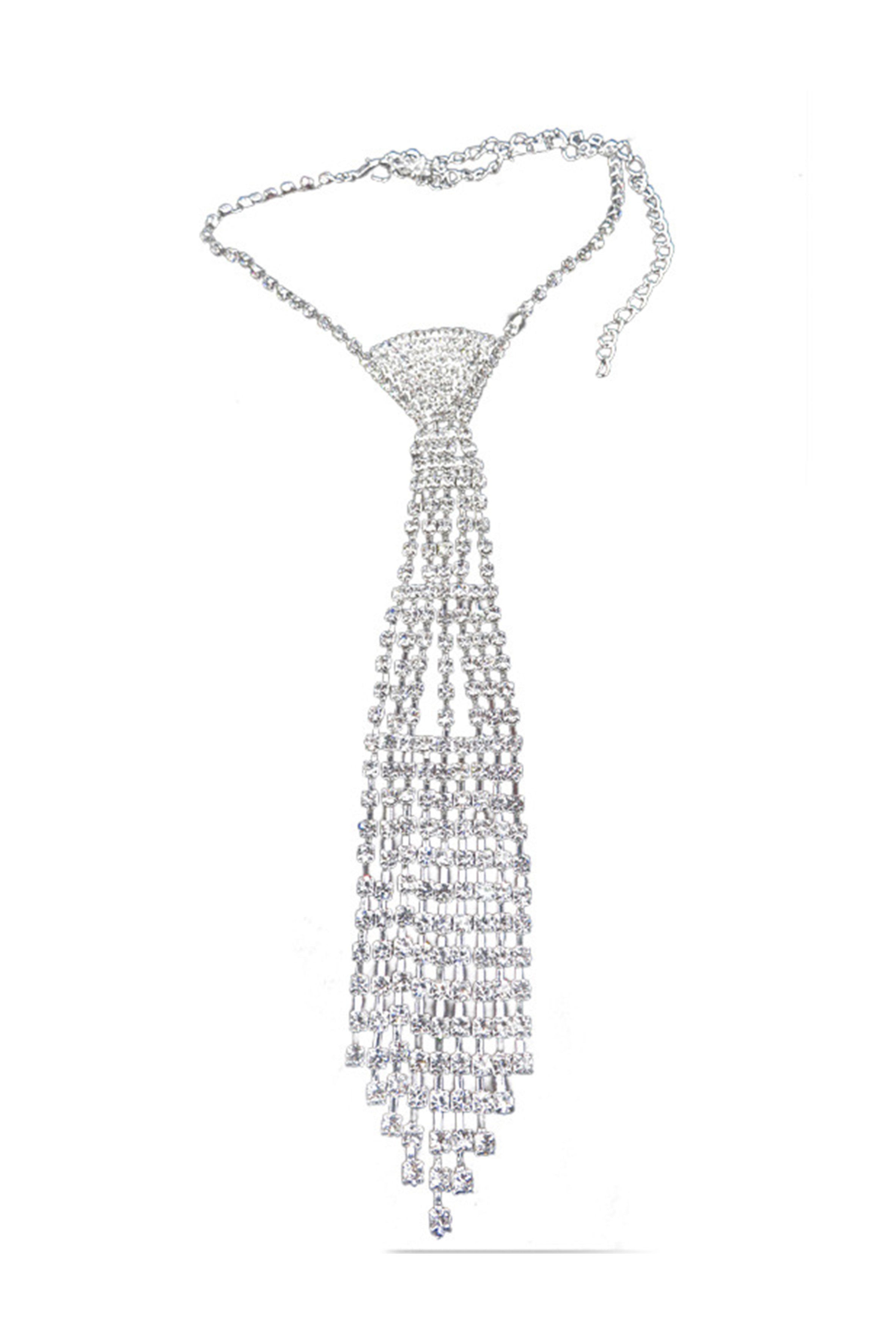 Tie Rhinestone Necklace N3791
