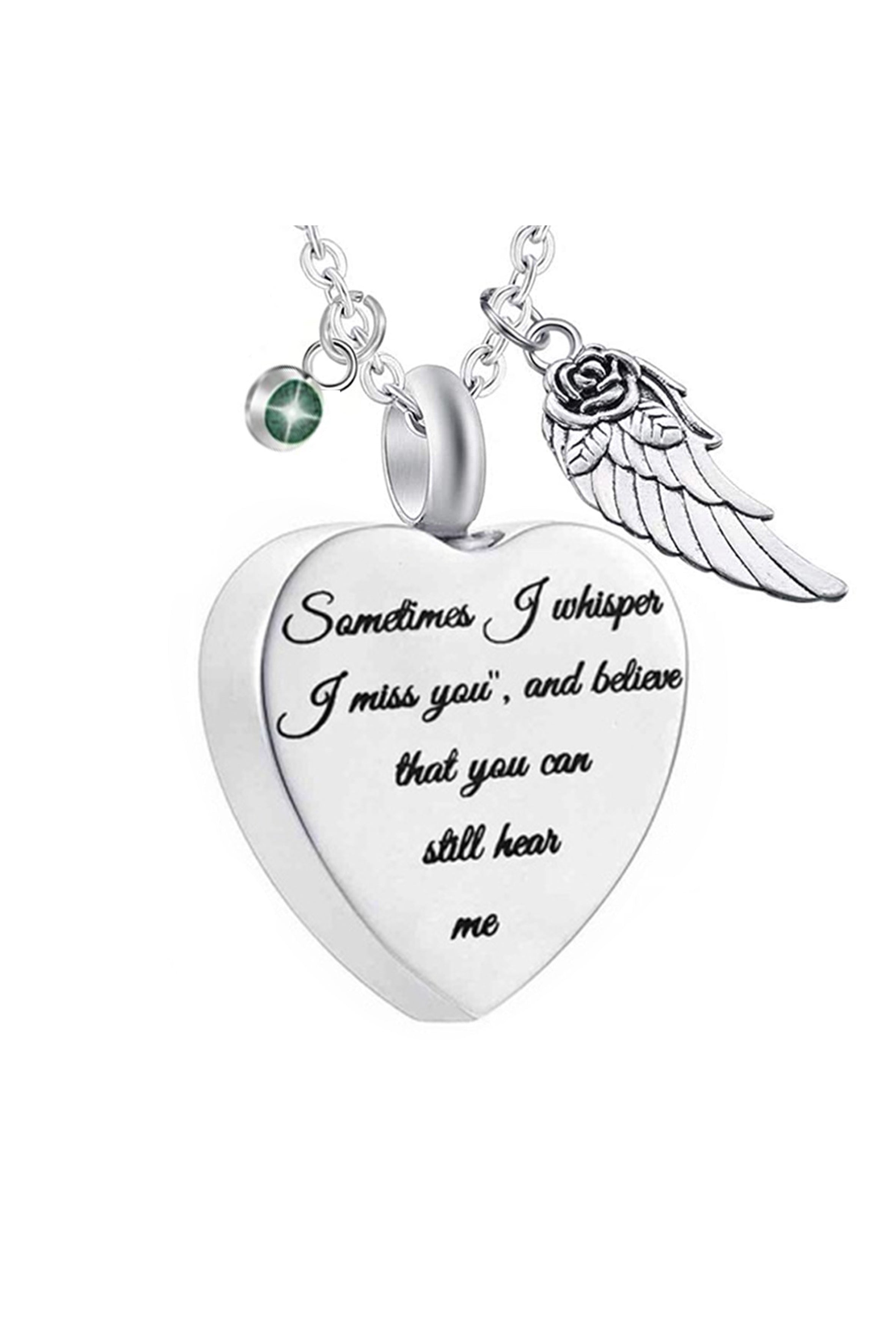 Collar de acero inoxidable con forma de corazón y frasco de perfume N3809