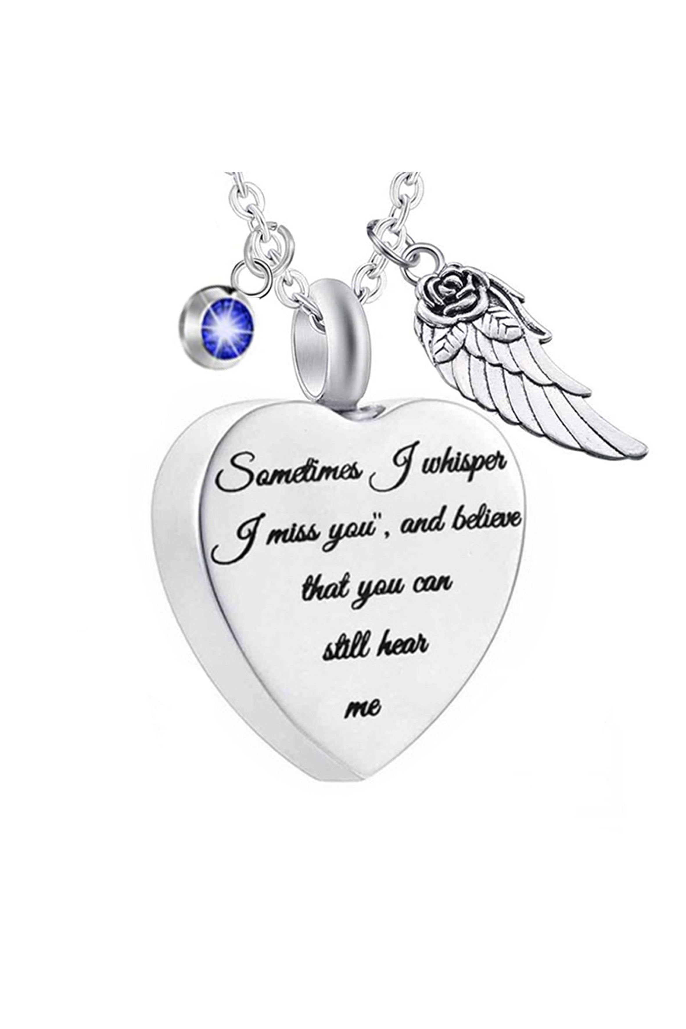 Collar de acero inoxidable con forma de corazón y frasco de perfume N3809