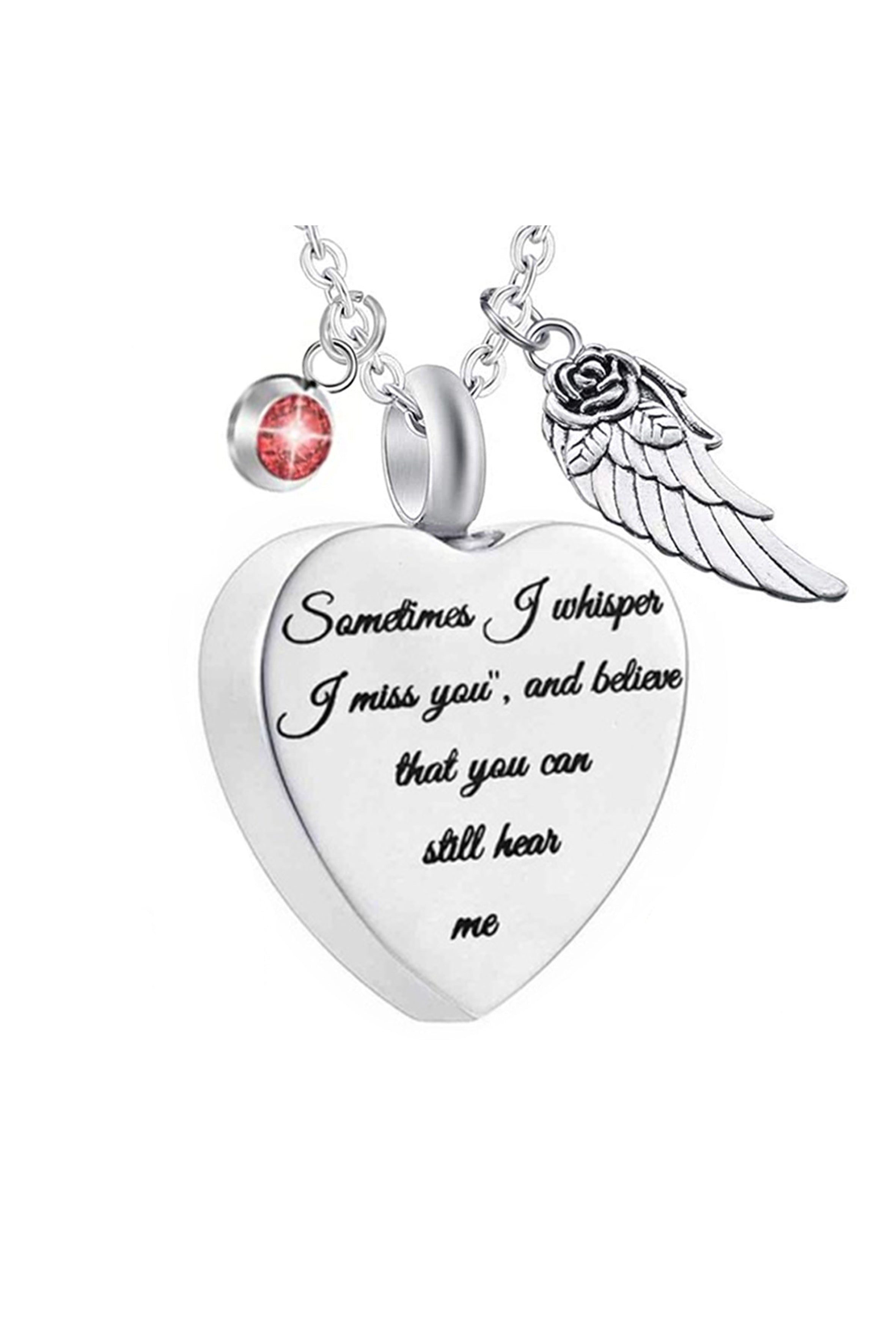 Collar de acero inoxidable con forma de corazón y frasco de perfume N3809